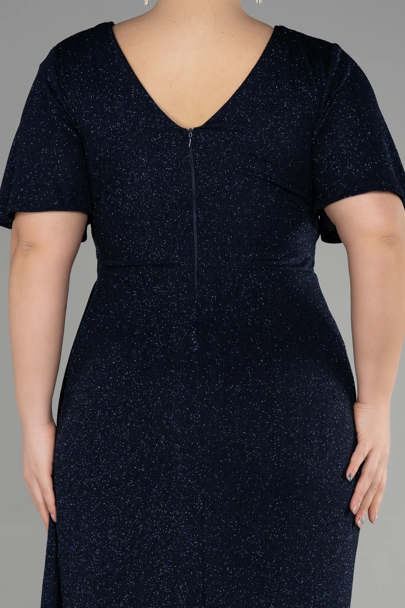 Navy Blue-Long Formal Plus Size Dress ABU3645