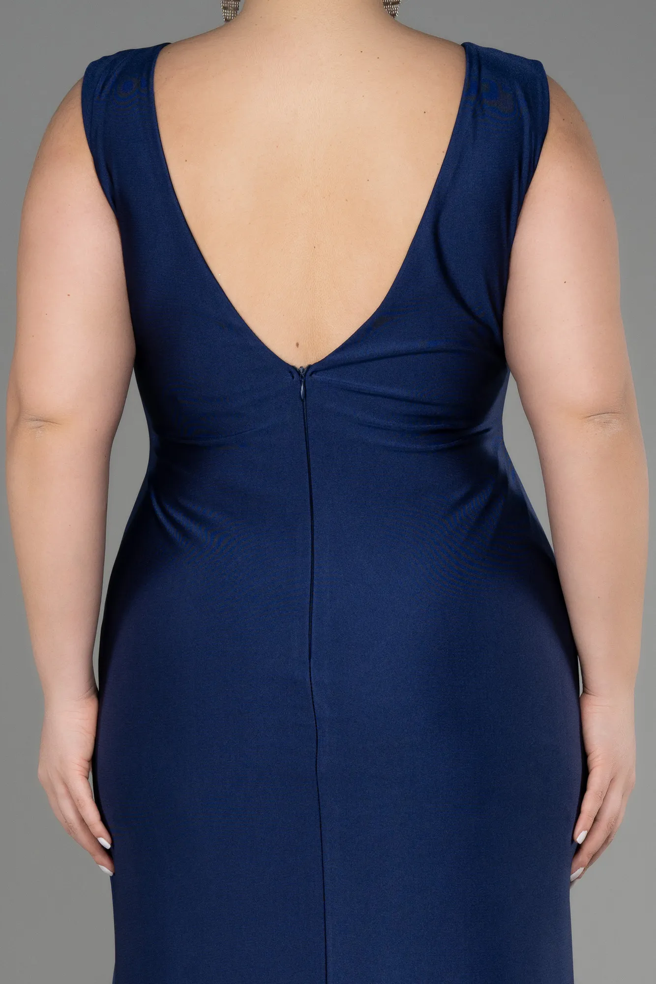 Navy Blue-Long Formal Plus Size Dress ABU3737