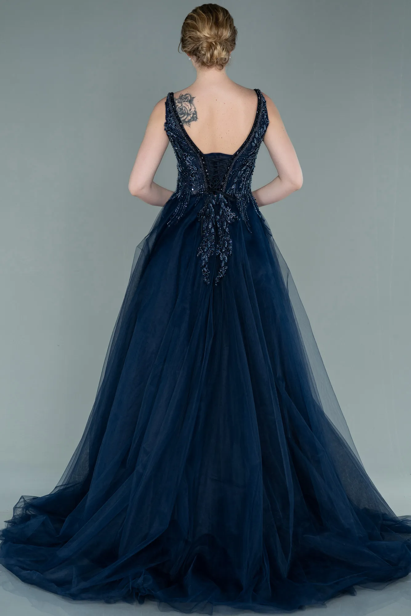 Navy Blue-Long Haute Couture ABU2217