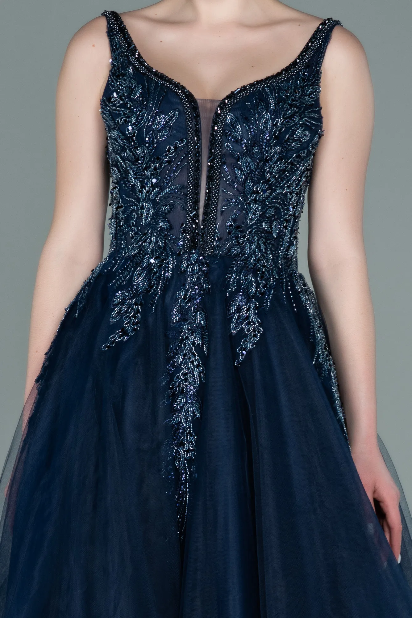 Navy Blue-Long Haute Couture ABU2217