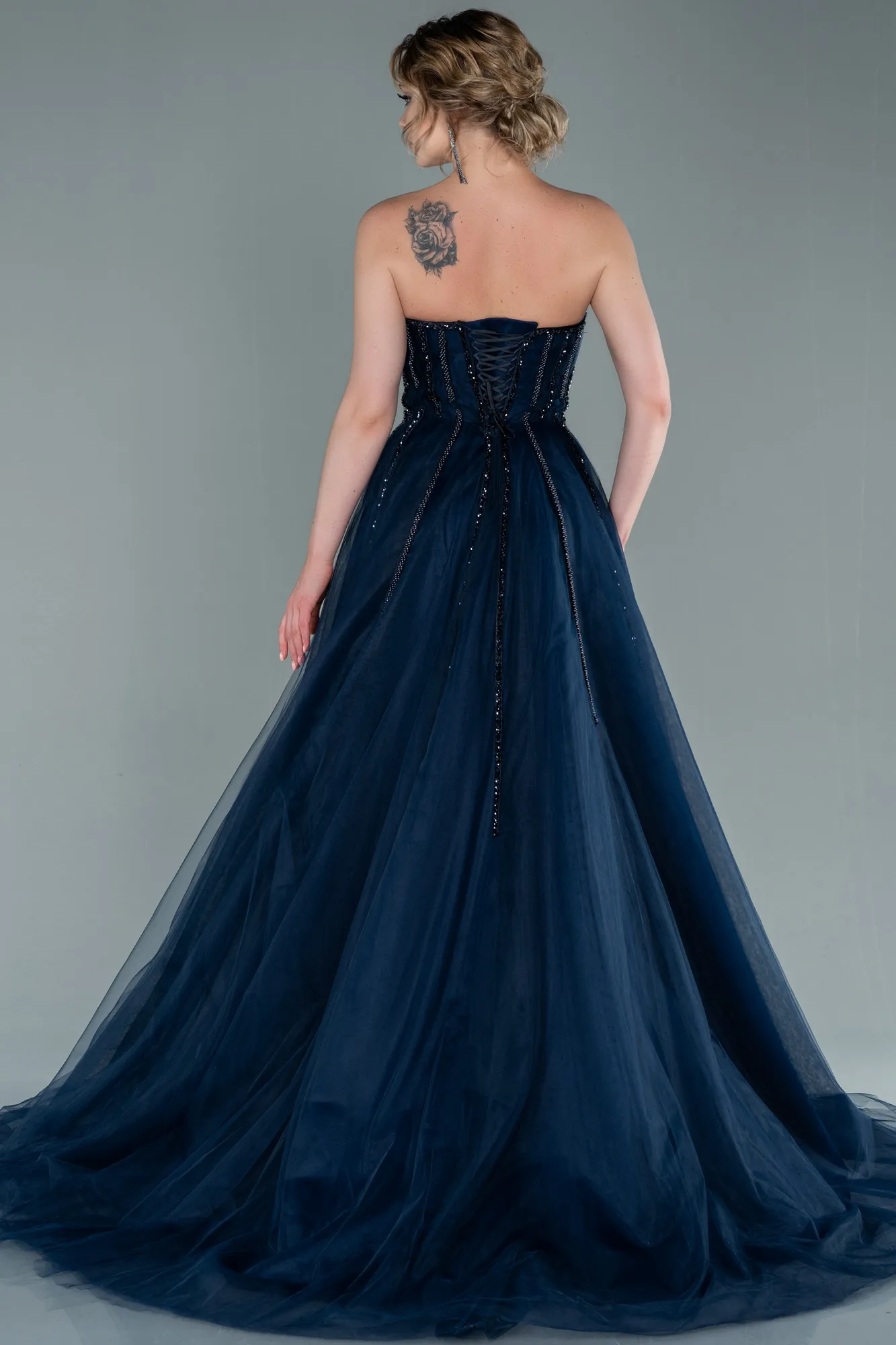 Navy Blue-Long Haute Couture ABU2378