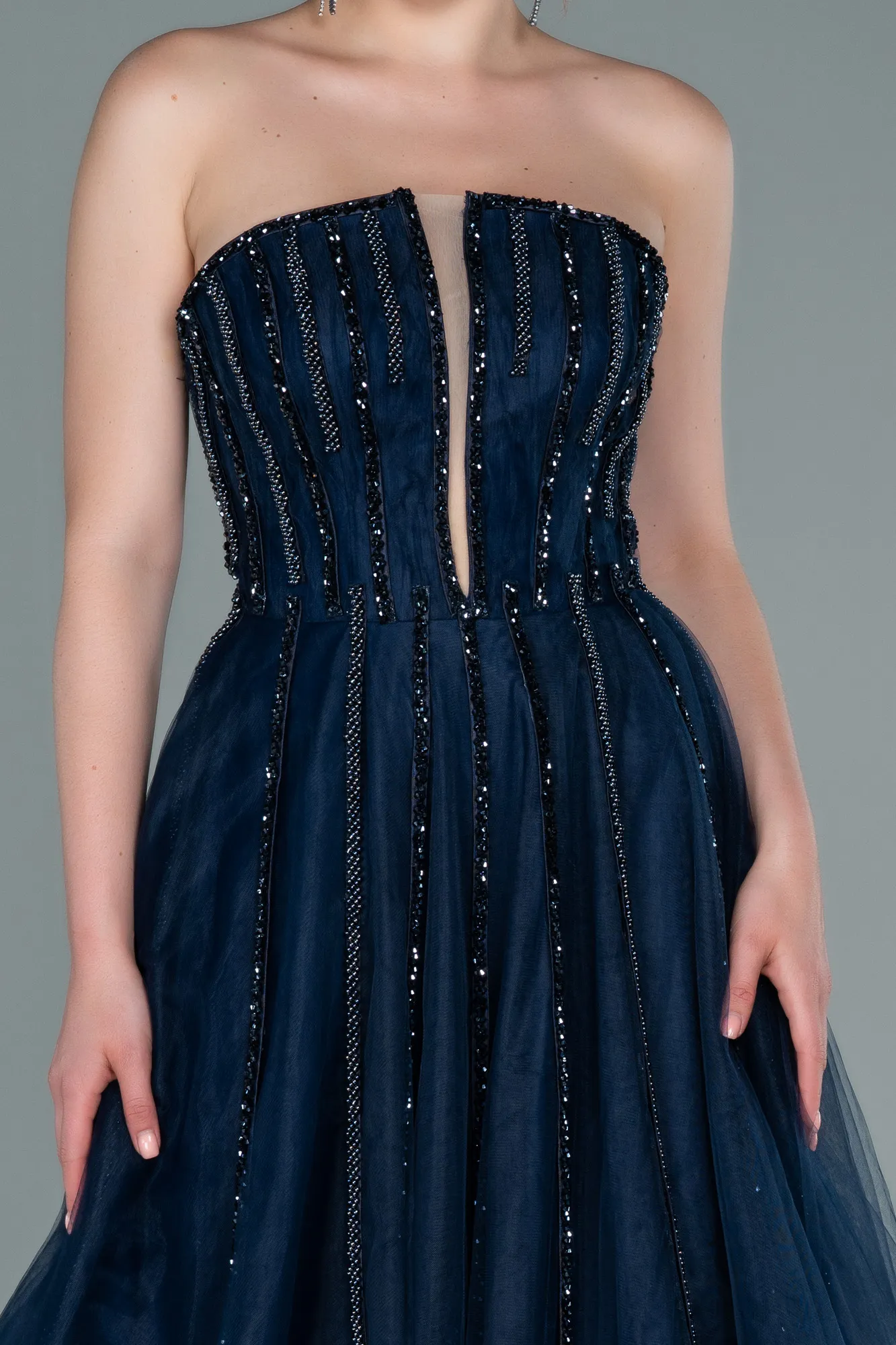 Navy Blue-Long Haute Couture ABU2378