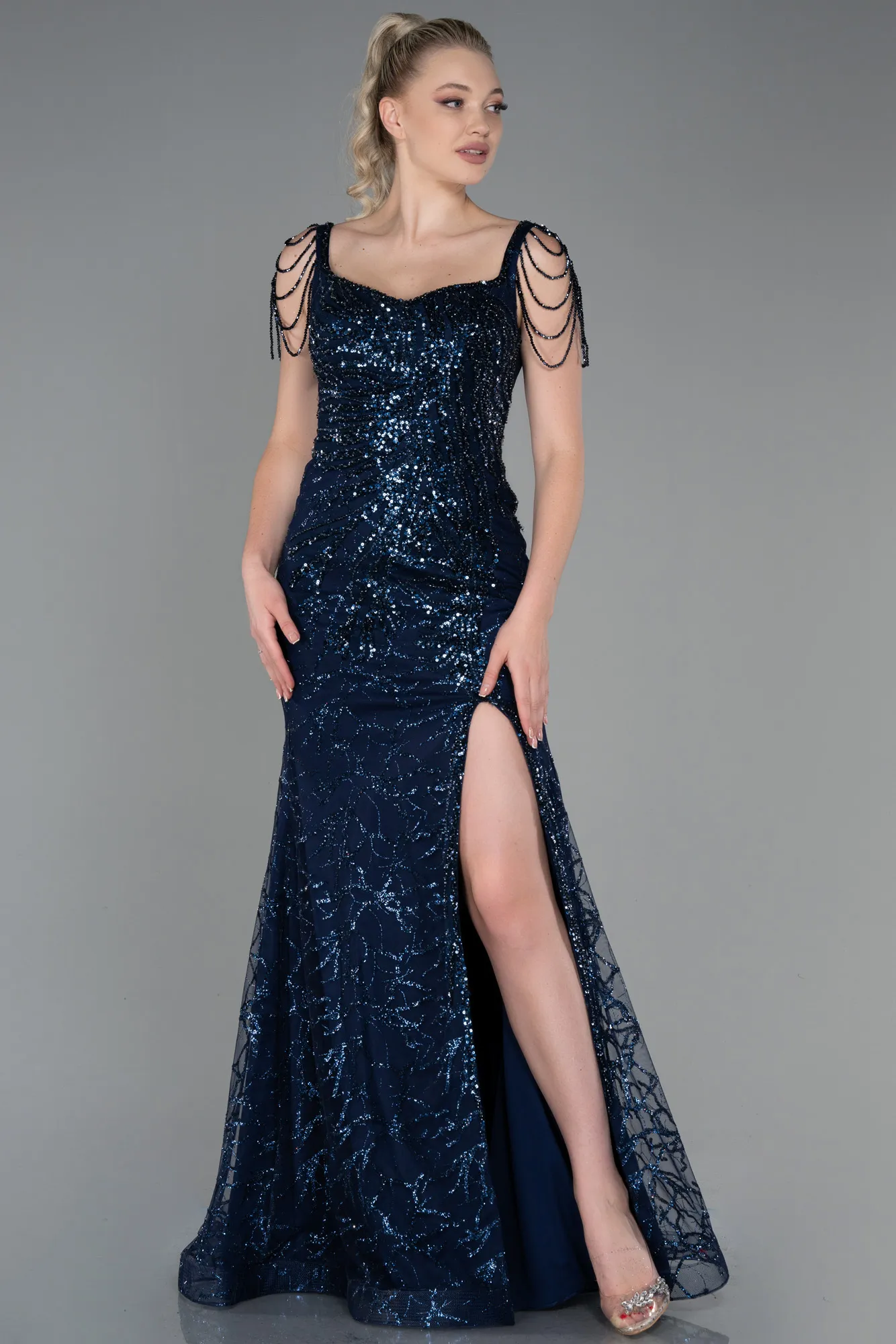 Navy Blue-Long Haute Couture ABU3268