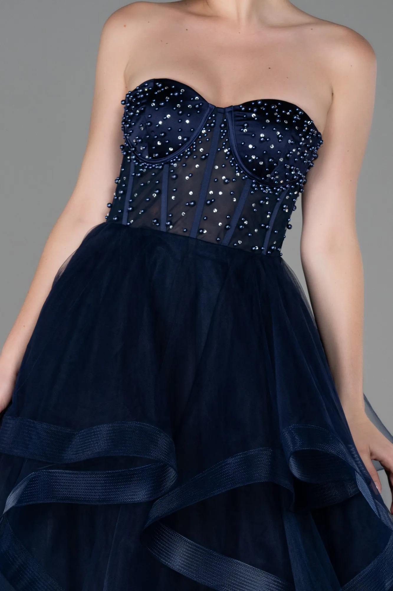 Navy Blue-Long Haute Couture ABU3315