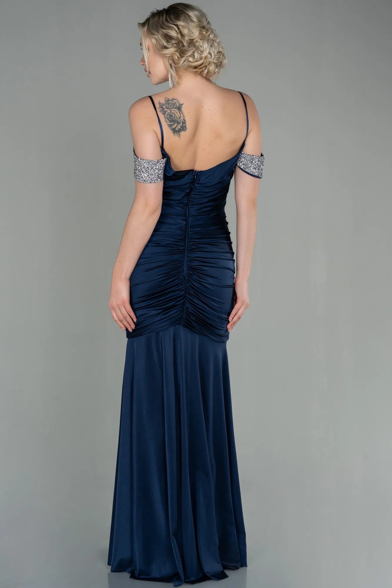 Navy Blue-Long Mermaid Evening Dress ABU2899