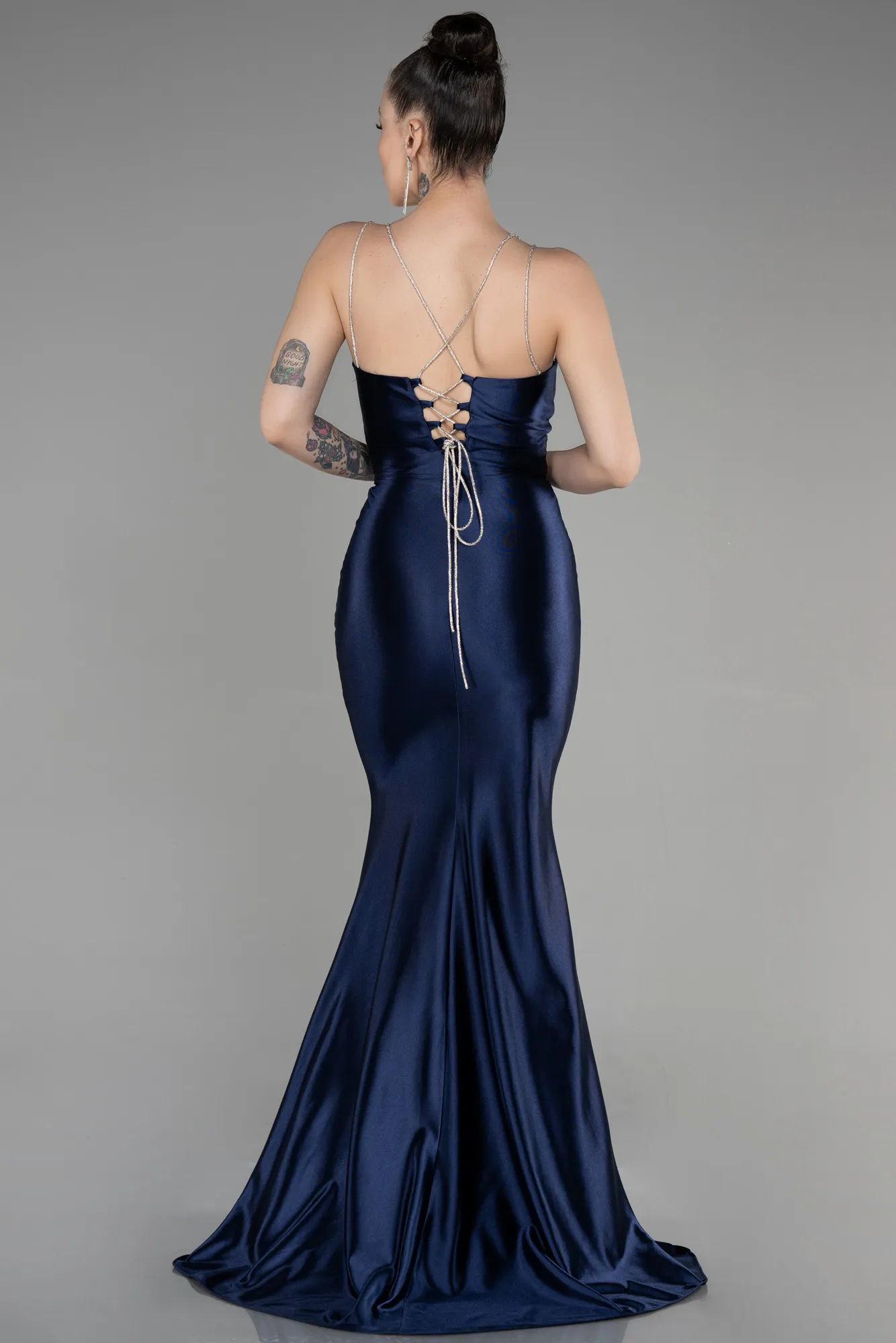 Navy Blue-Long Mermaid Evening Gown ABU3575