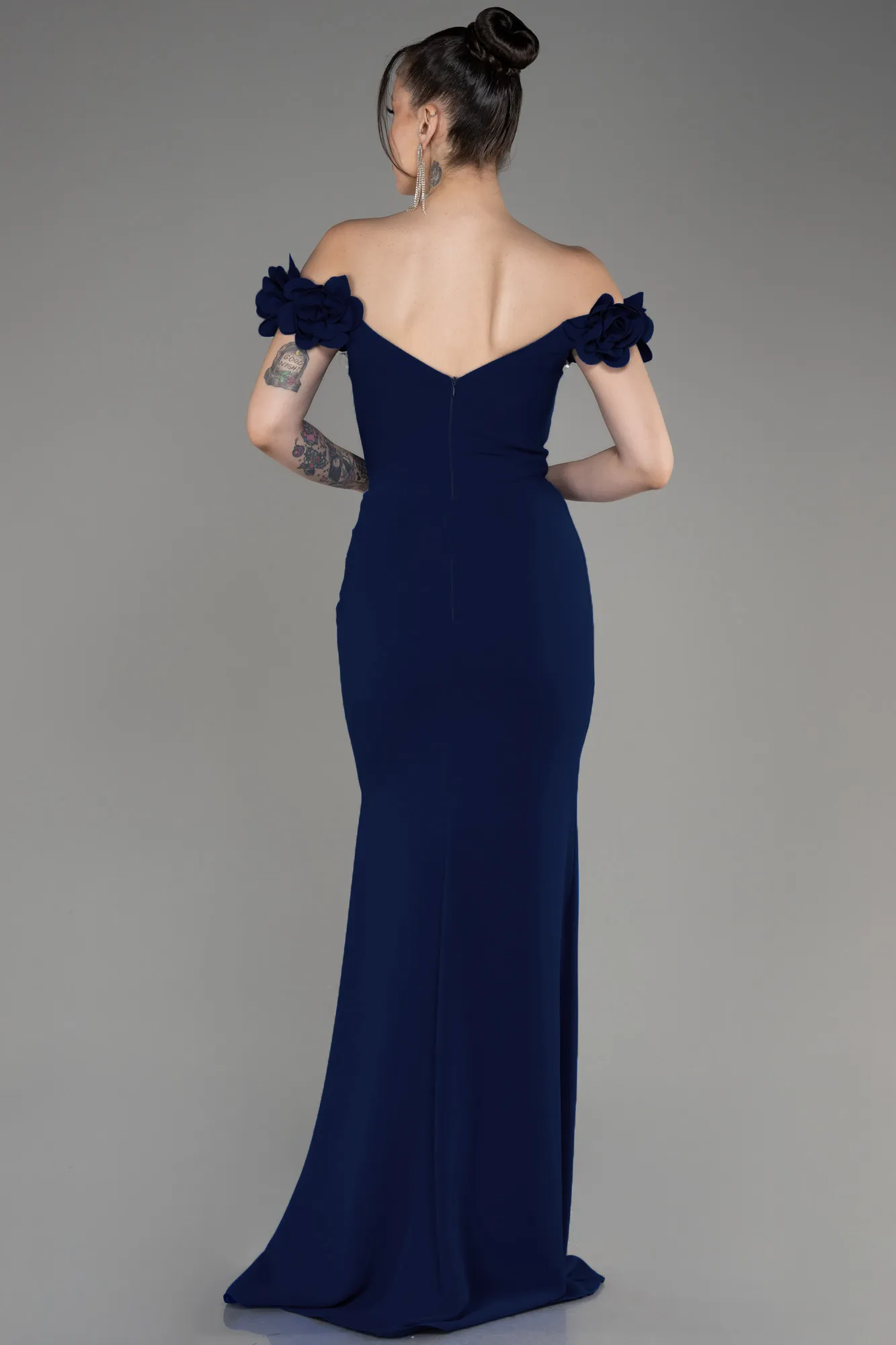 Navy Blue-Long Mermaid Evening Gown ABU3891