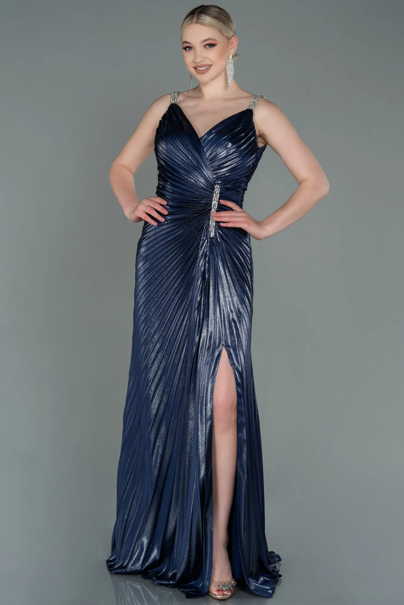 Navy Blue-Long Mermaid Prom Dress ABU2909