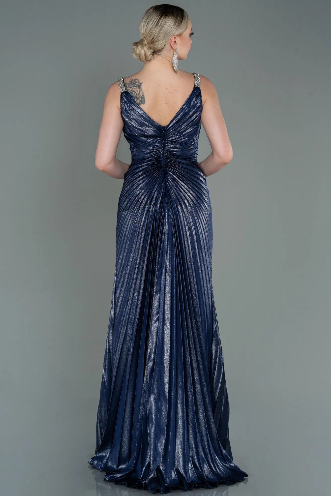 Navy Blue-Long Mermaid Prom Dress ABU2909