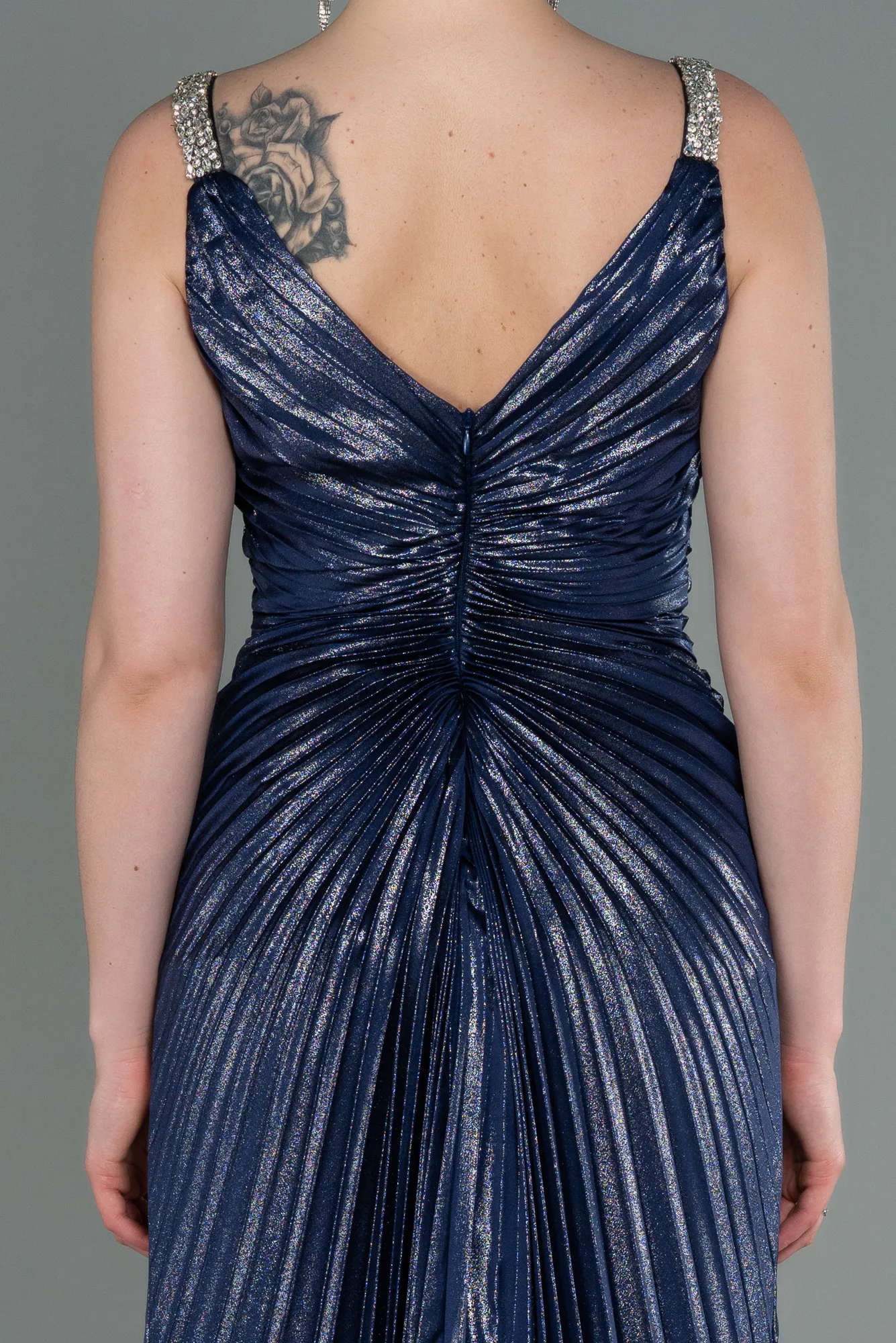 Navy Blue-Long Mermaid Prom Dress ABU2909