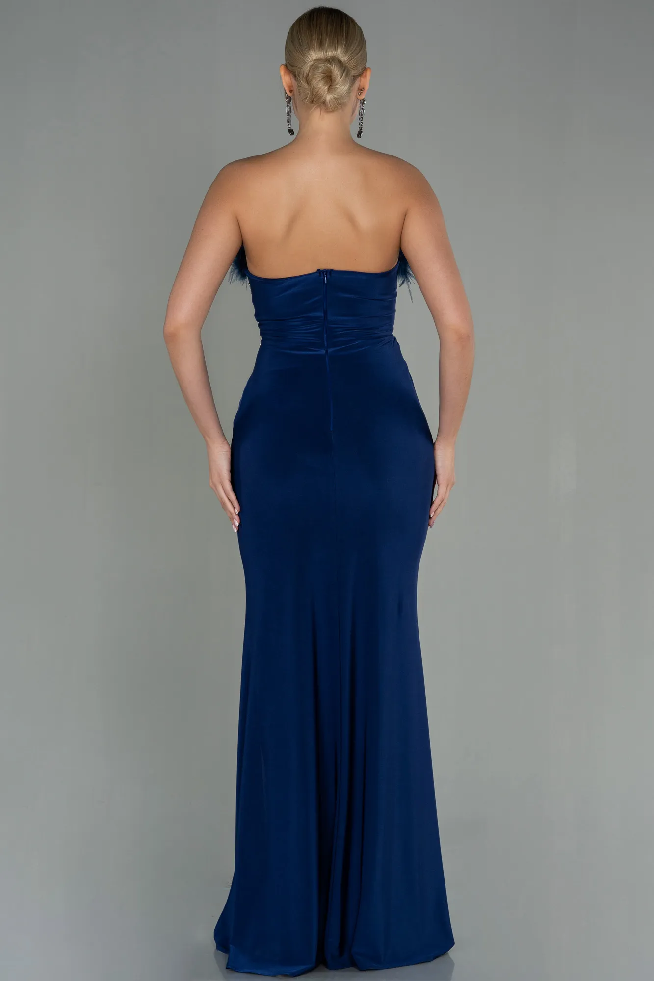 Navy Blue-Long Mermaid Prom Dress ABU3049