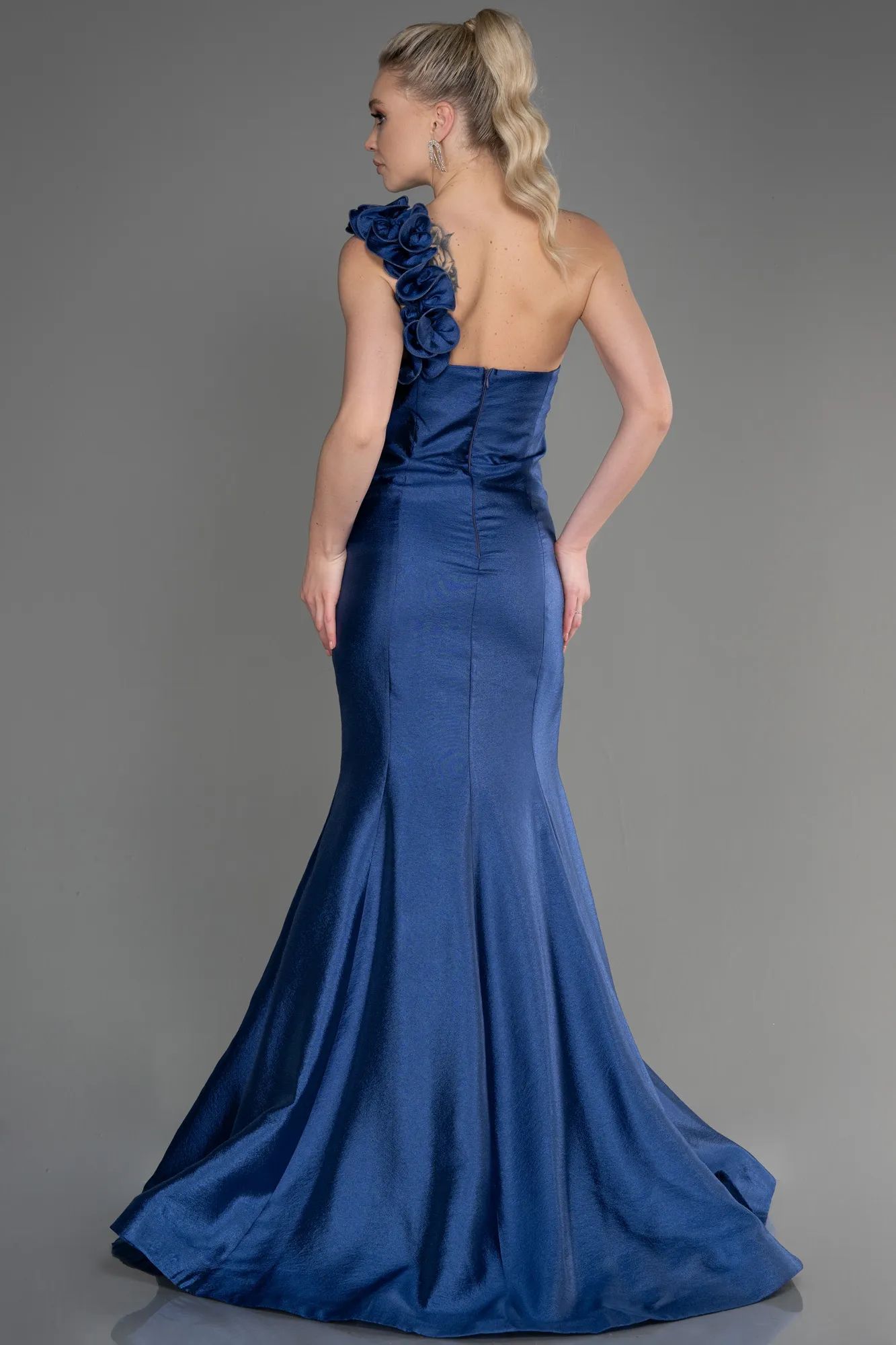 Navy Blue-Long Mermaid Prom Dress ABU3524