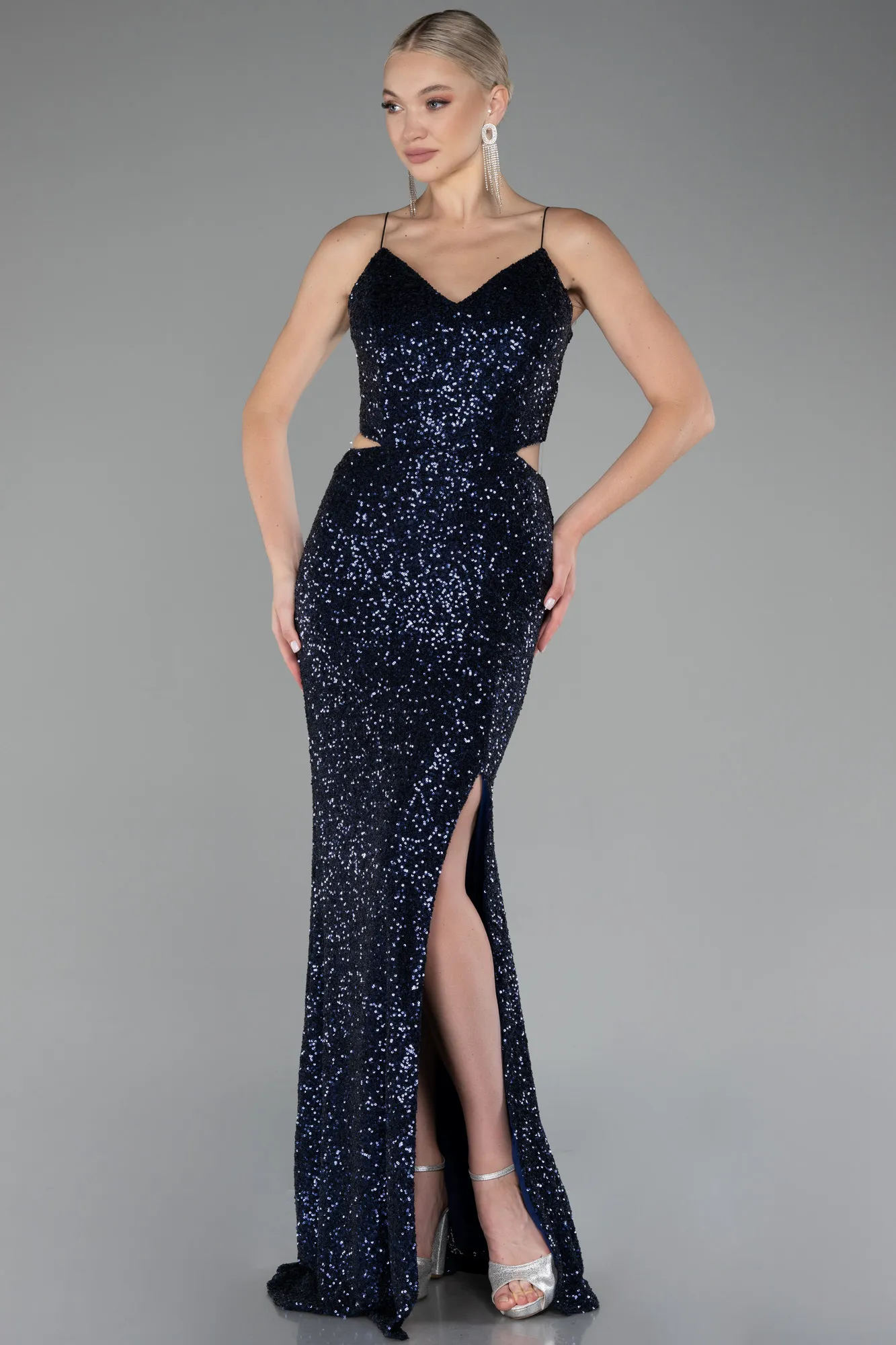 Navy Blue-Long Mermaid Prom Dress ABU3711