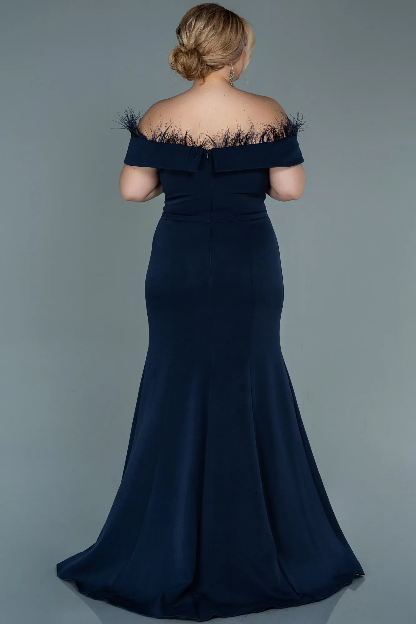 Navy Blue-Long Oversized Evening Dress ABU1459