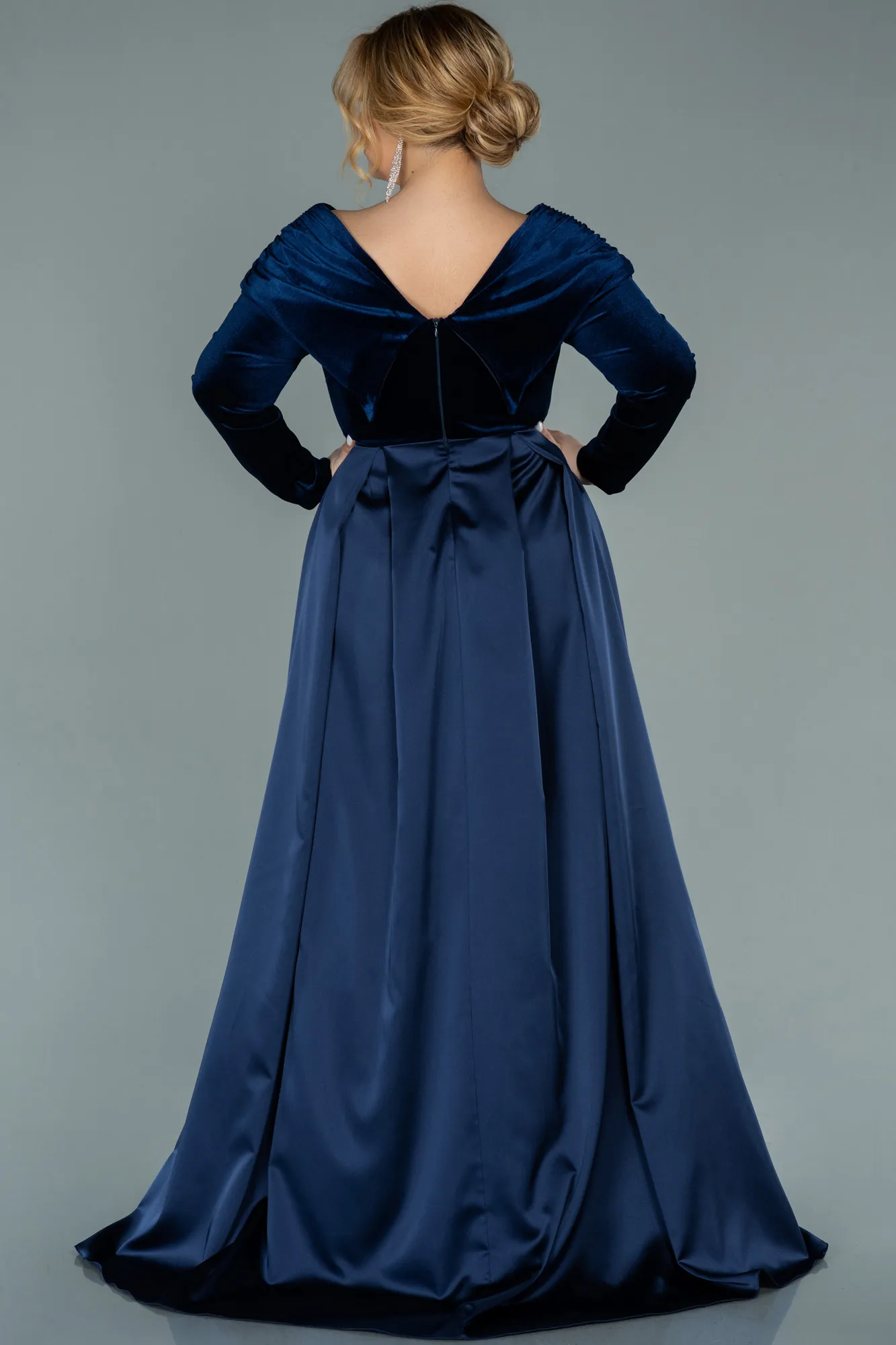Navy Blue-Long Oversized Evening Dress ABU2084