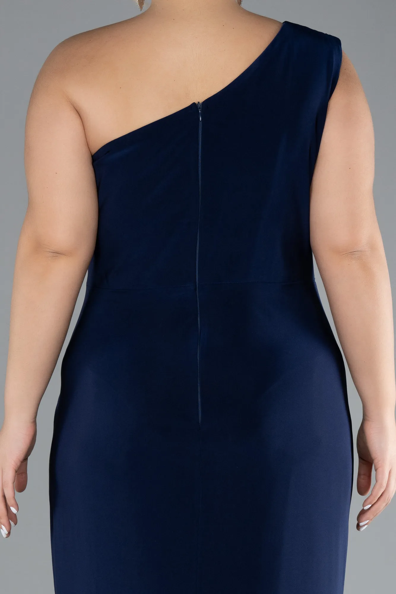 Navy Blue-Long Plus Size Engagement Dress ABU4148