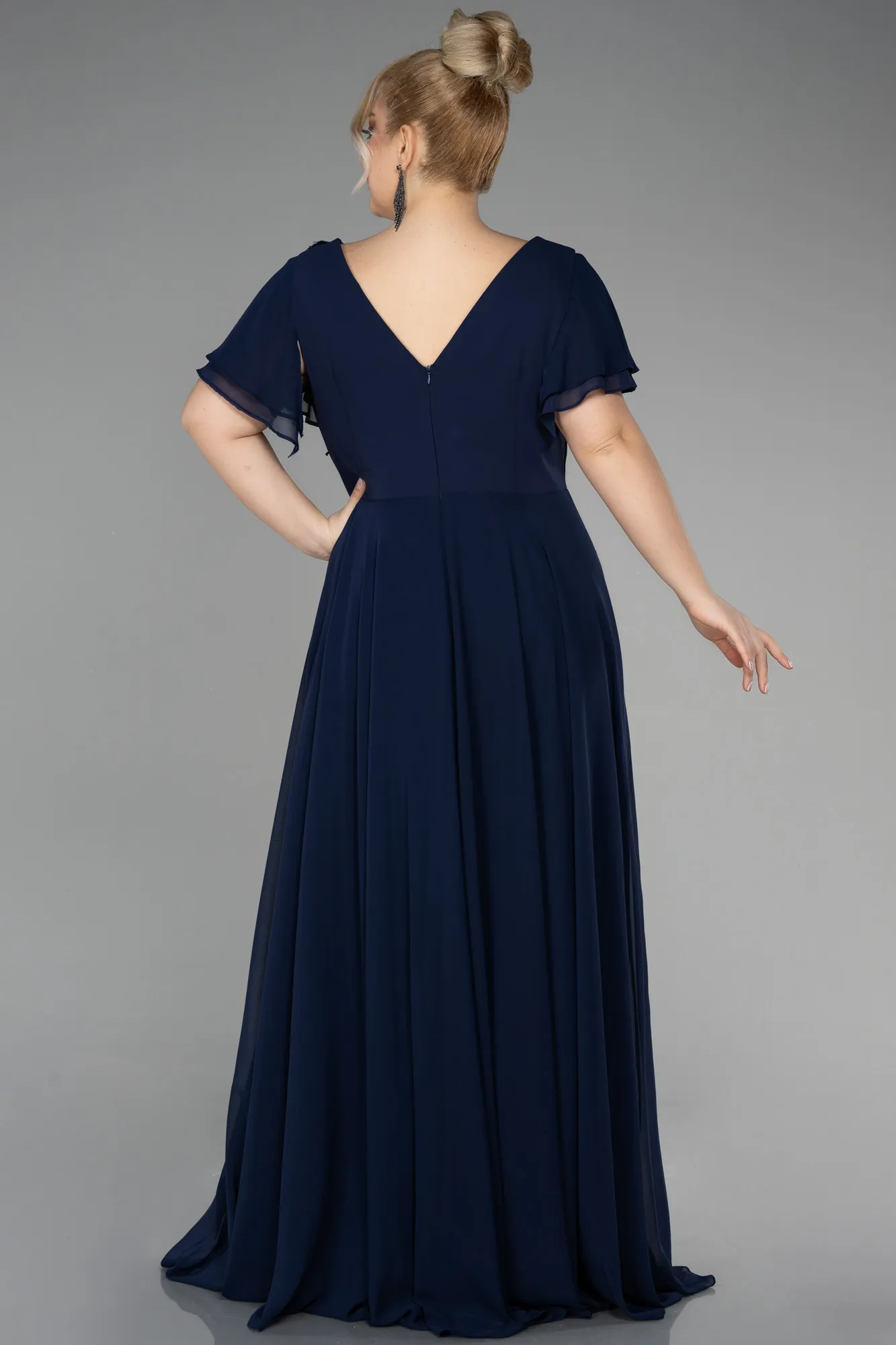 Navy Blue-Long Plus Size Evening Dress ABU1562