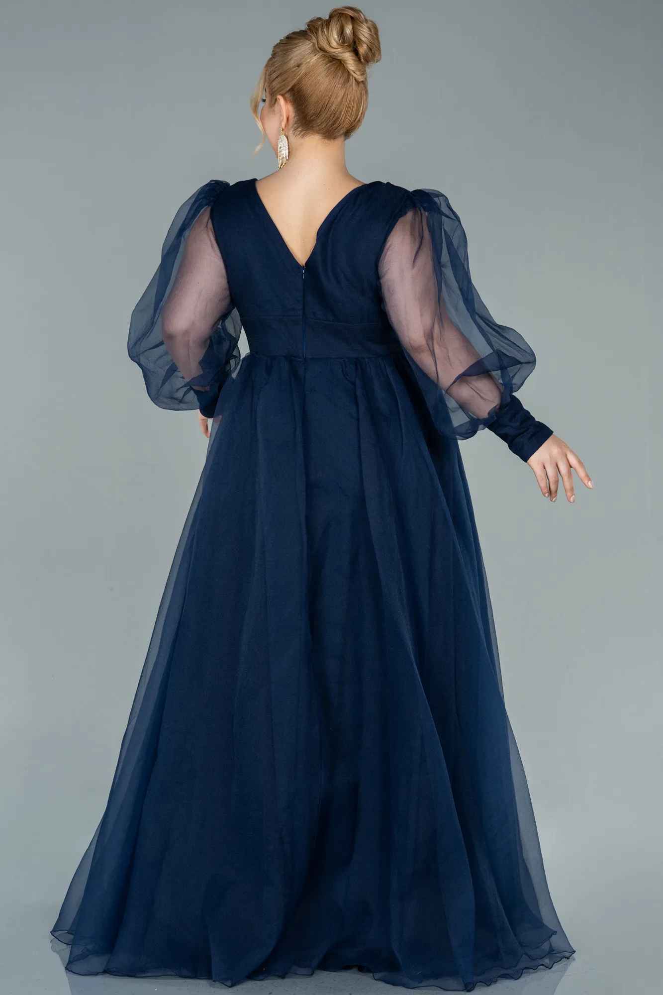 Navy Blue-Long Plus Size Evening Dress ABU1617