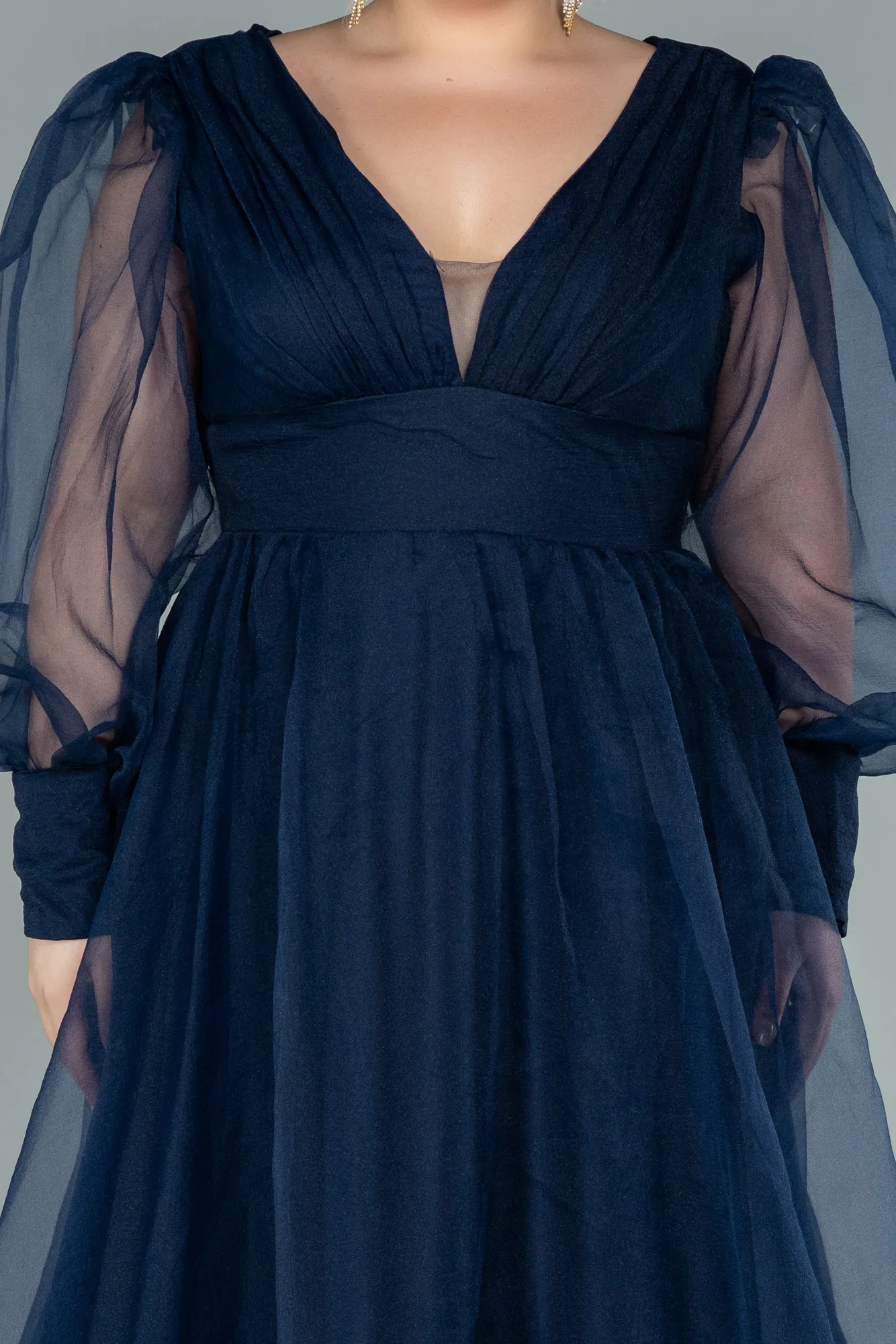 Navy Blue-Long Plus Size Evening Dress ABU1617