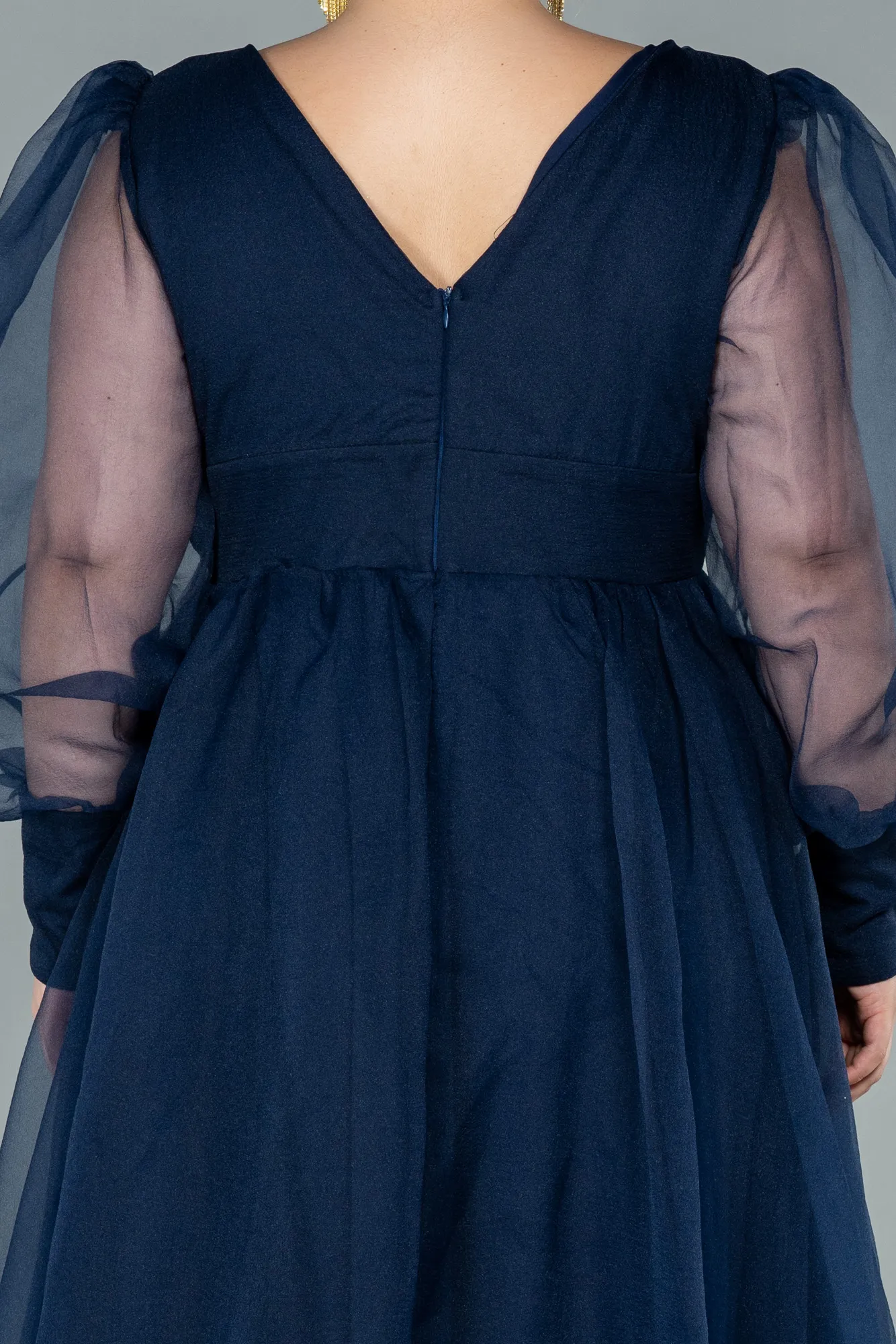 Navy Blue-Long Plus Size Evening Dress ABU1617