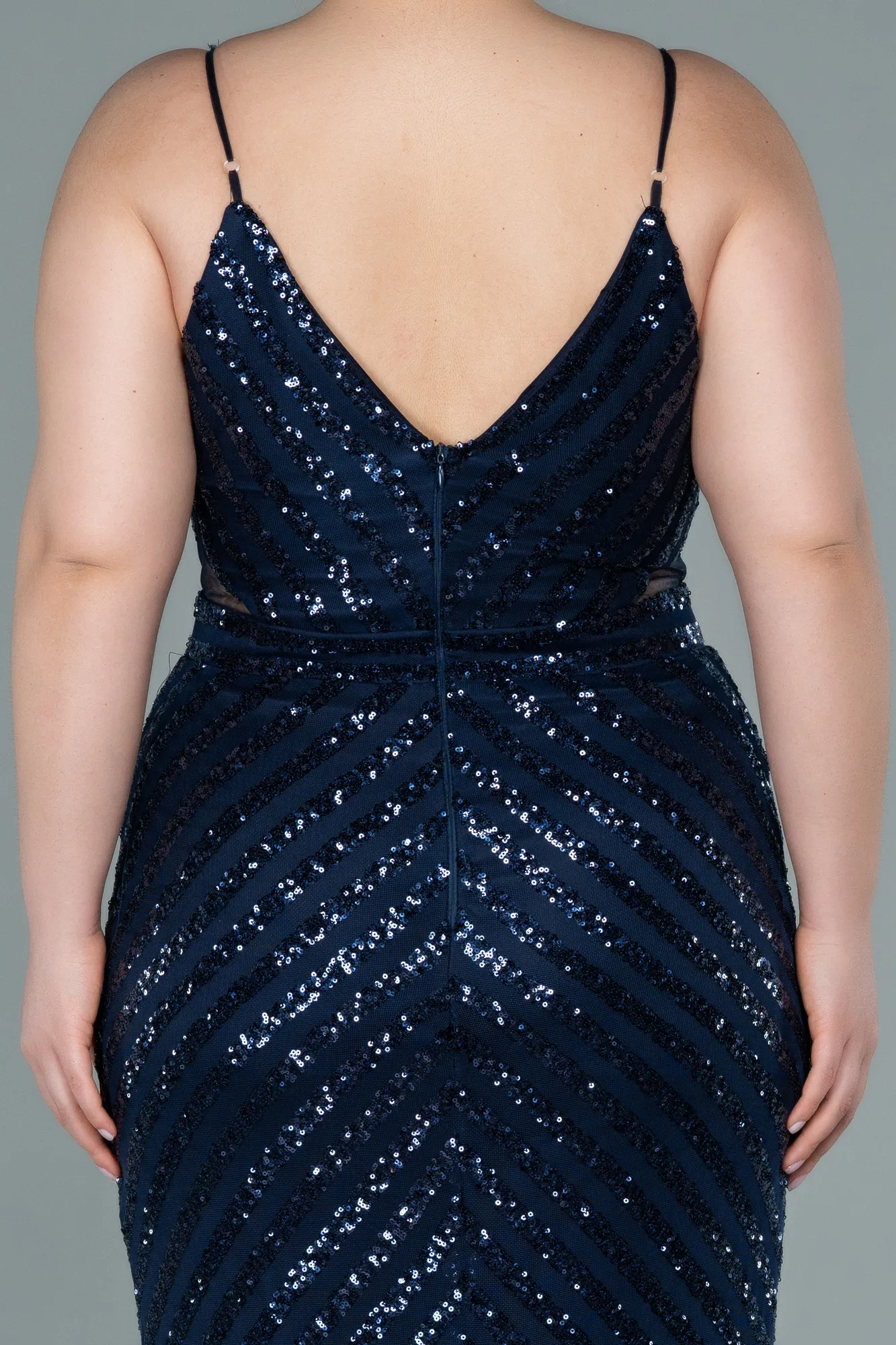 Navy Blue-Long Plus Size Evening Dress ABU1661