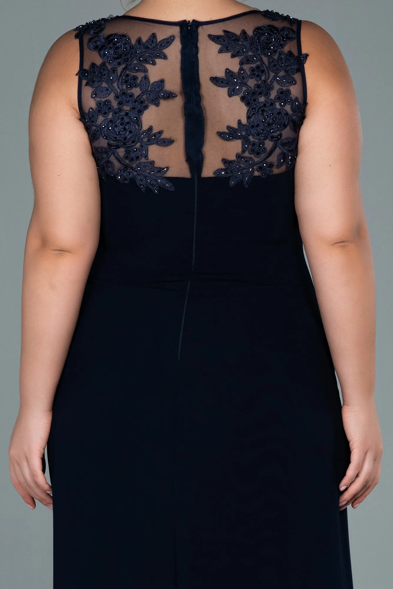 Navy Blue-Long Plus Size Evening Dress ABU1870