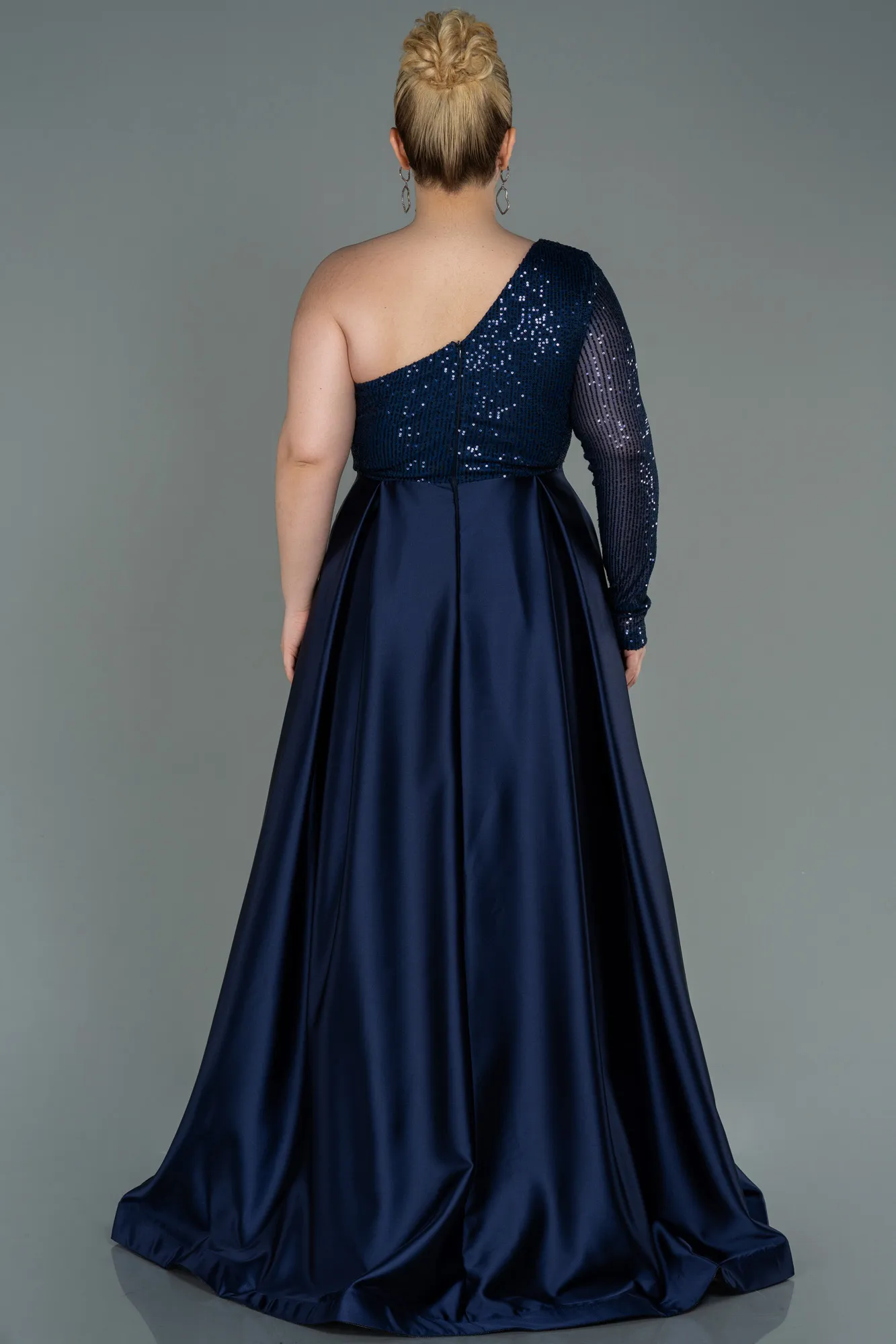 Navy Blue-Long Plus Size Evening Dress ABU2165