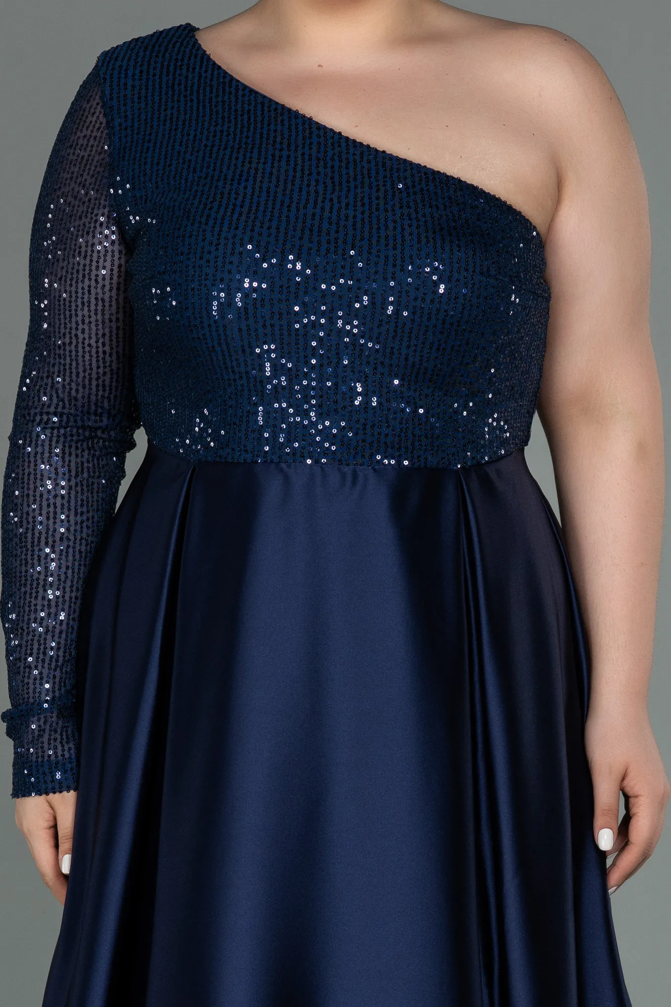 Navy Blue-Long Plus Size Evening Dress ABU2165