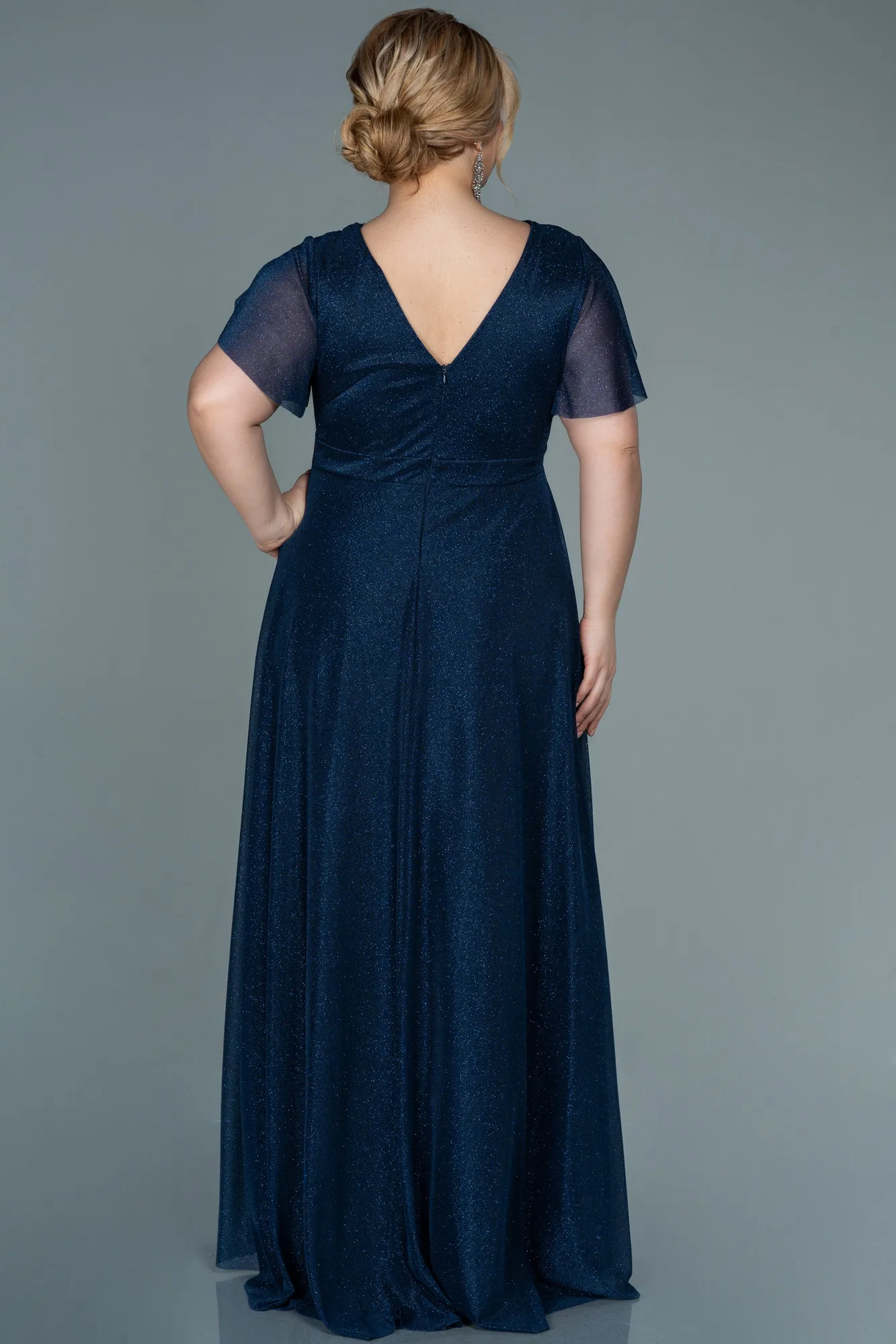 Navy Blue-Long Plus Size Evening Dress ABU2310
