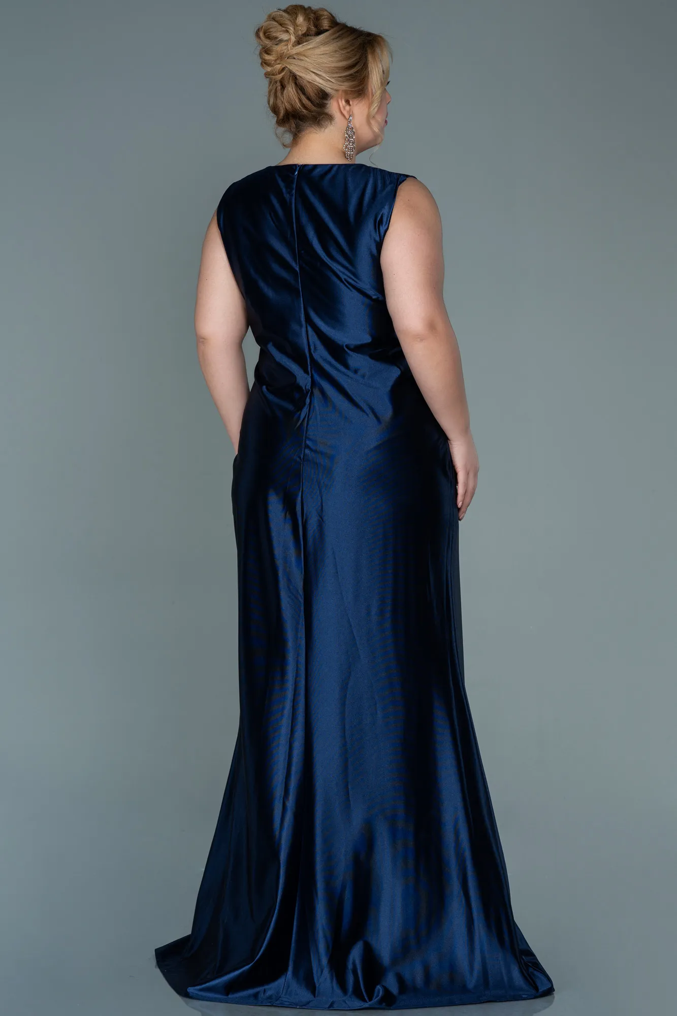Navy Blue-Long Plus Size Evening Dress ABU2366