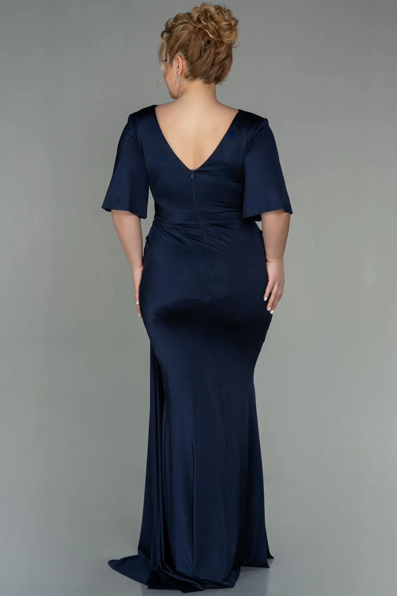 Navy Blue-Long Plus Size Evening Dress ABU2441