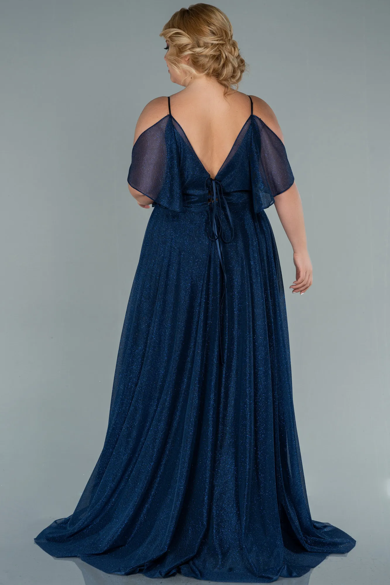 Navy Blue-Long Plus Size Evening Dress ABU2487