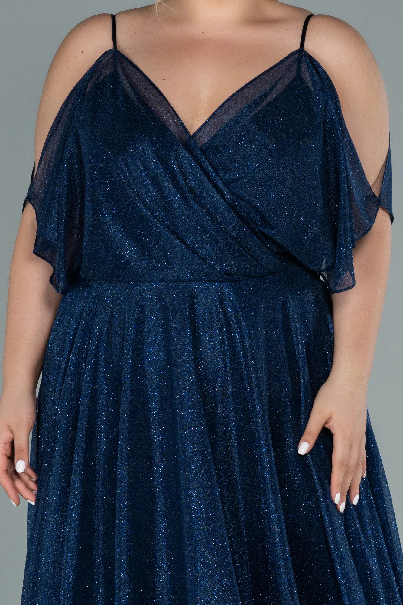 Navy Blue-Long Plus Size Evening Dress ABU2487