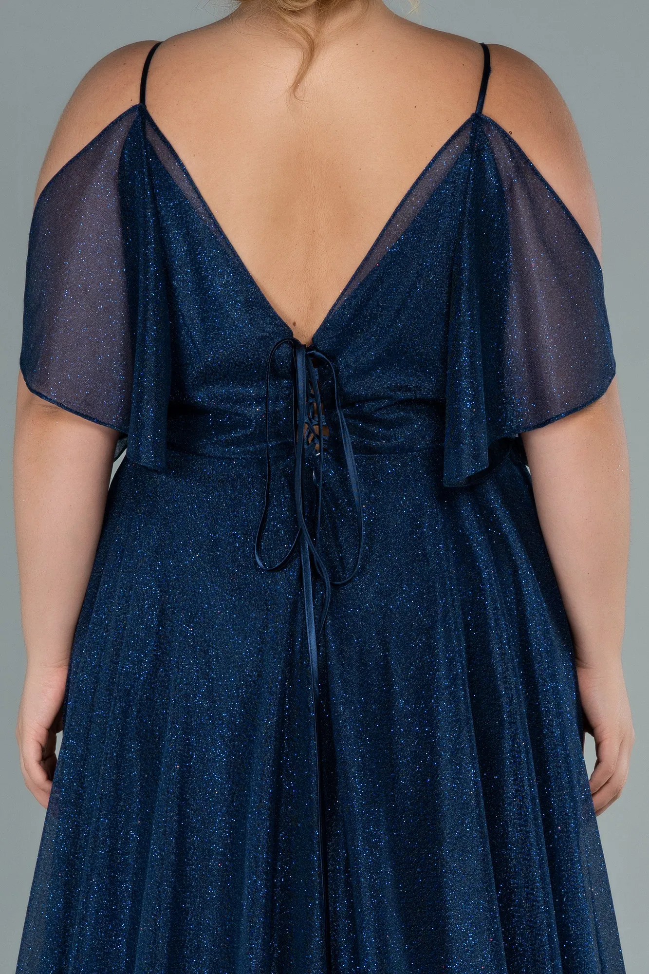 Navy Blue-Long Plus Size Evening Dress ABU2487