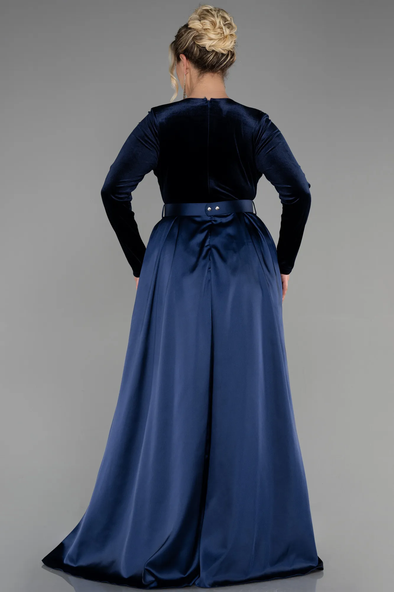 Navy Blue-Long Plus Size Evening Dress ABU2615