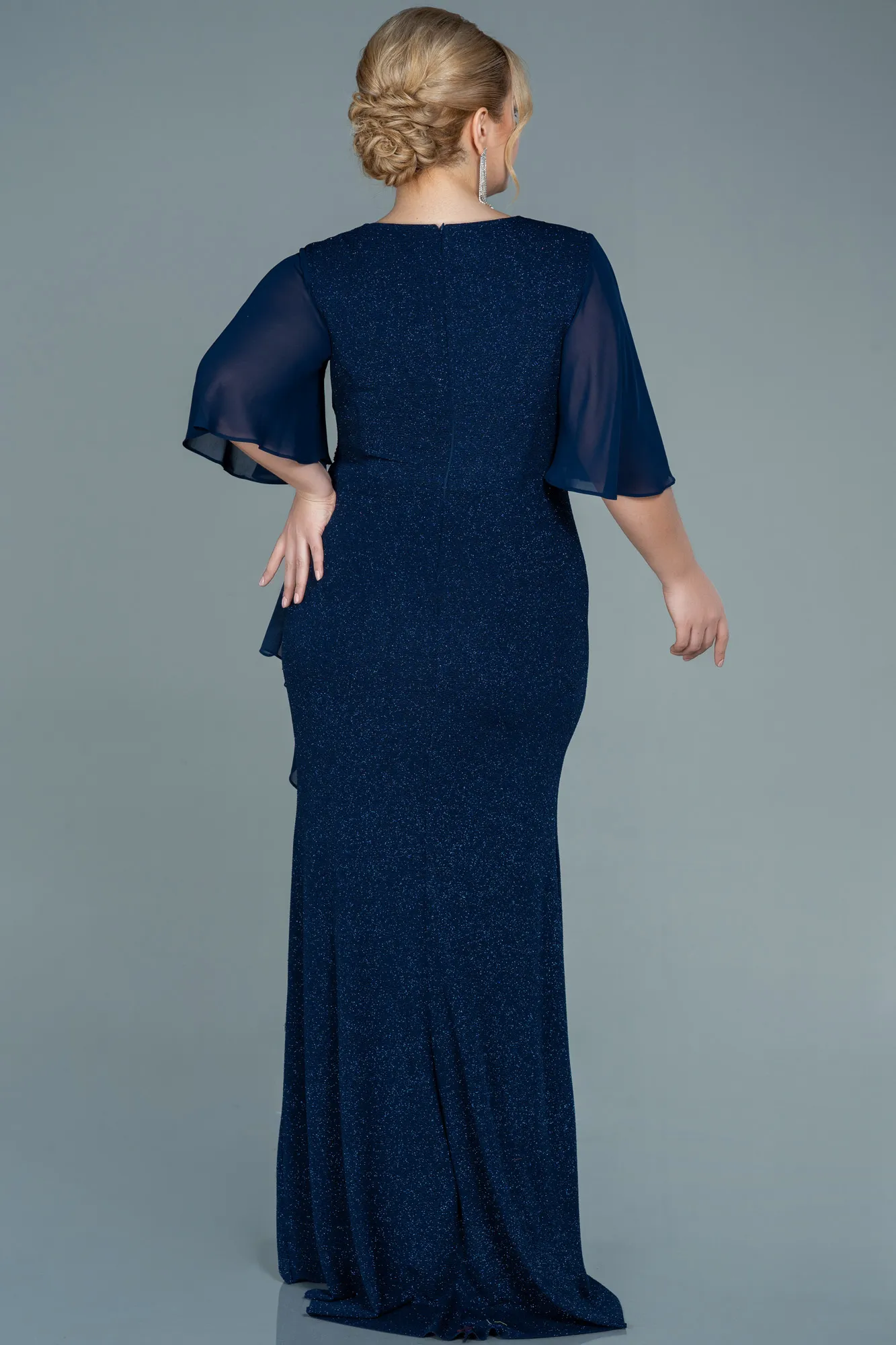 Navy Blue-Long Plus Size Evening Dress ABU2651