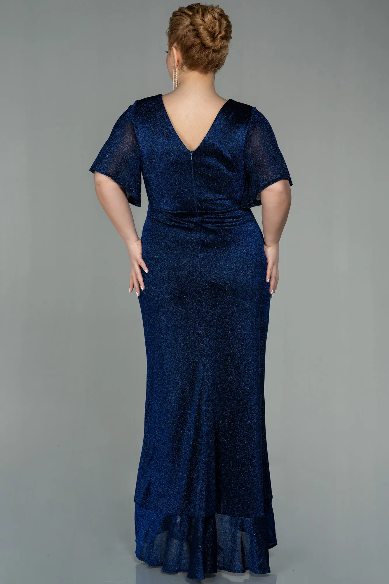 Navy Blue-Long Plus Size Evening Dress ABU2867