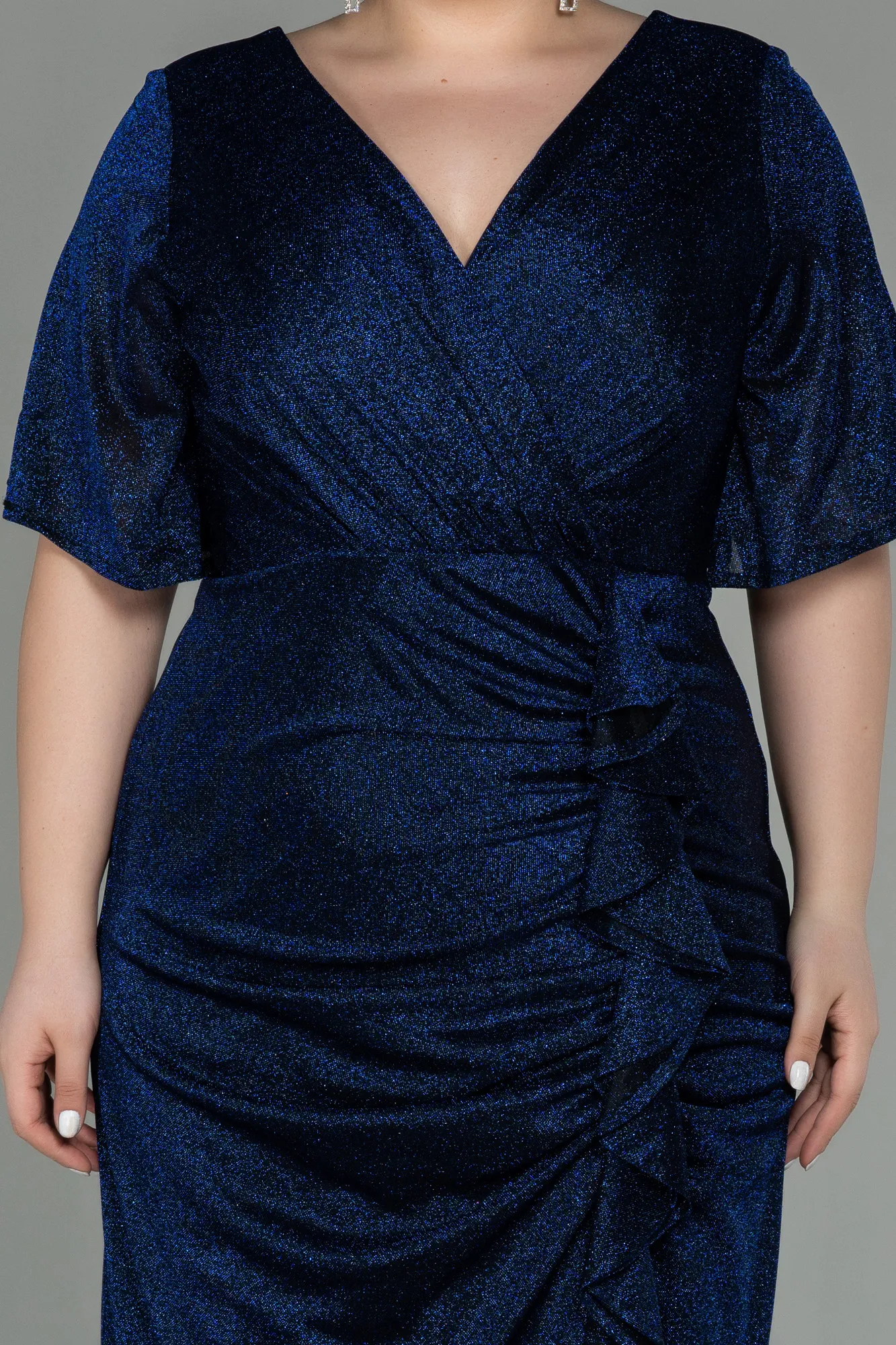 Navy Blue-Long Plus Size Evening Dress ABU2867