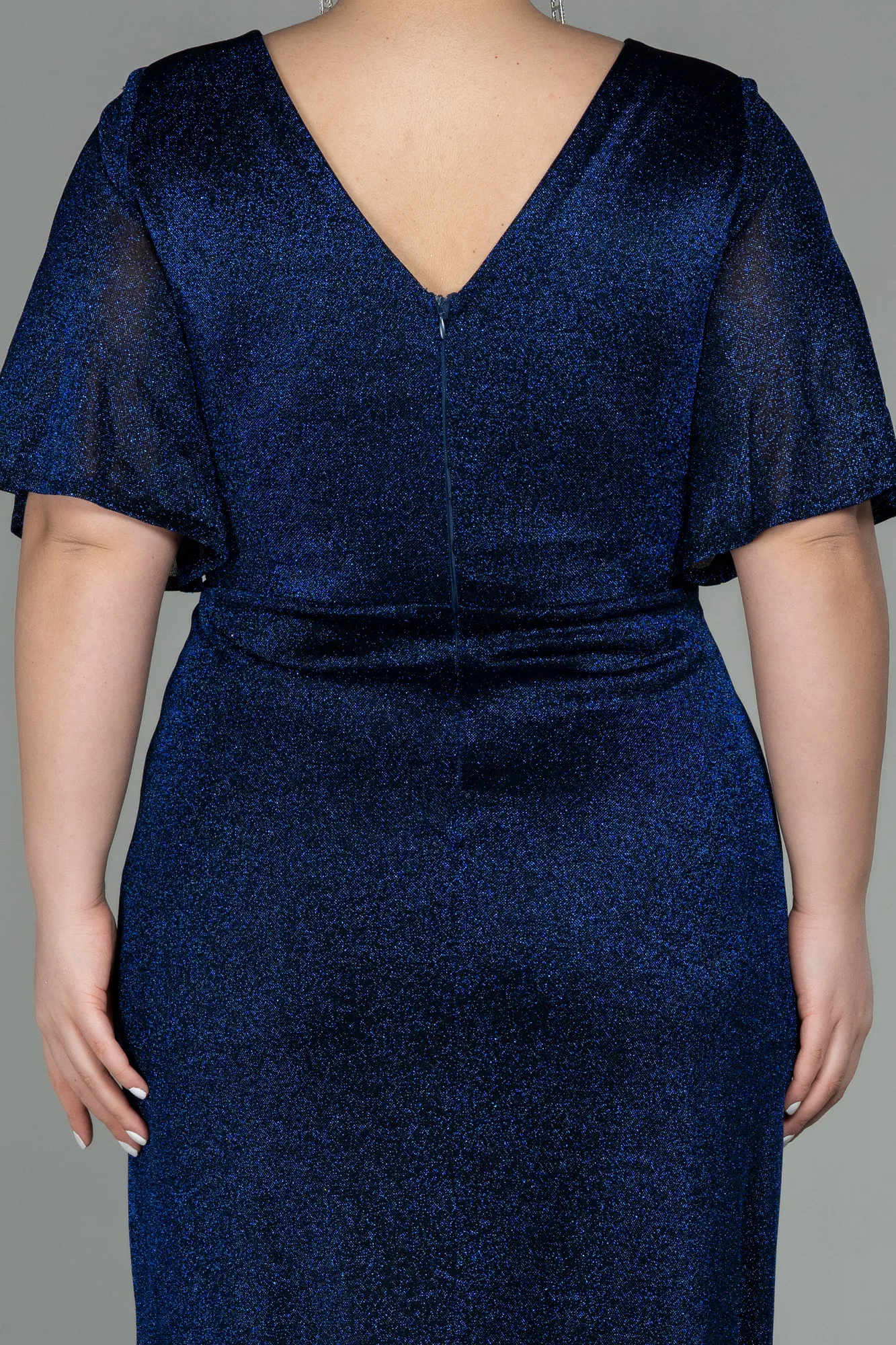 Navy Blue-Long Plus Size Evening Dress ABU2867