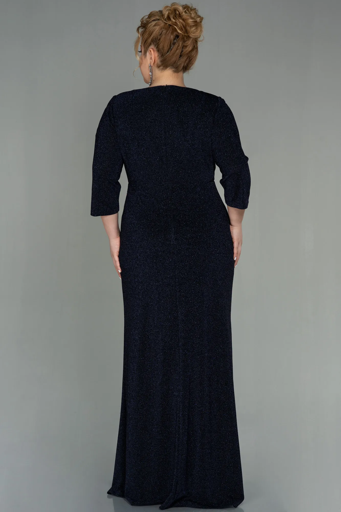 Navy Blue-Long Plus Size Evening Dress ABU2922