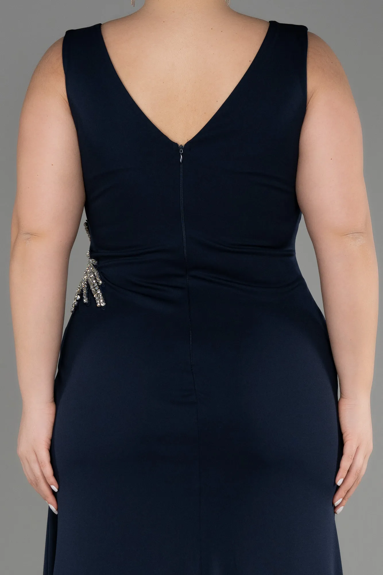 Navy Blue-Long Plus Size Evening Dress ABU2934