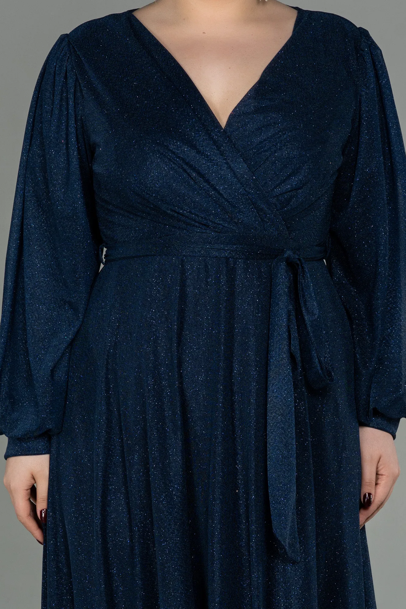 Navy Blue-Long Plus Size Evening Dress ABU2962