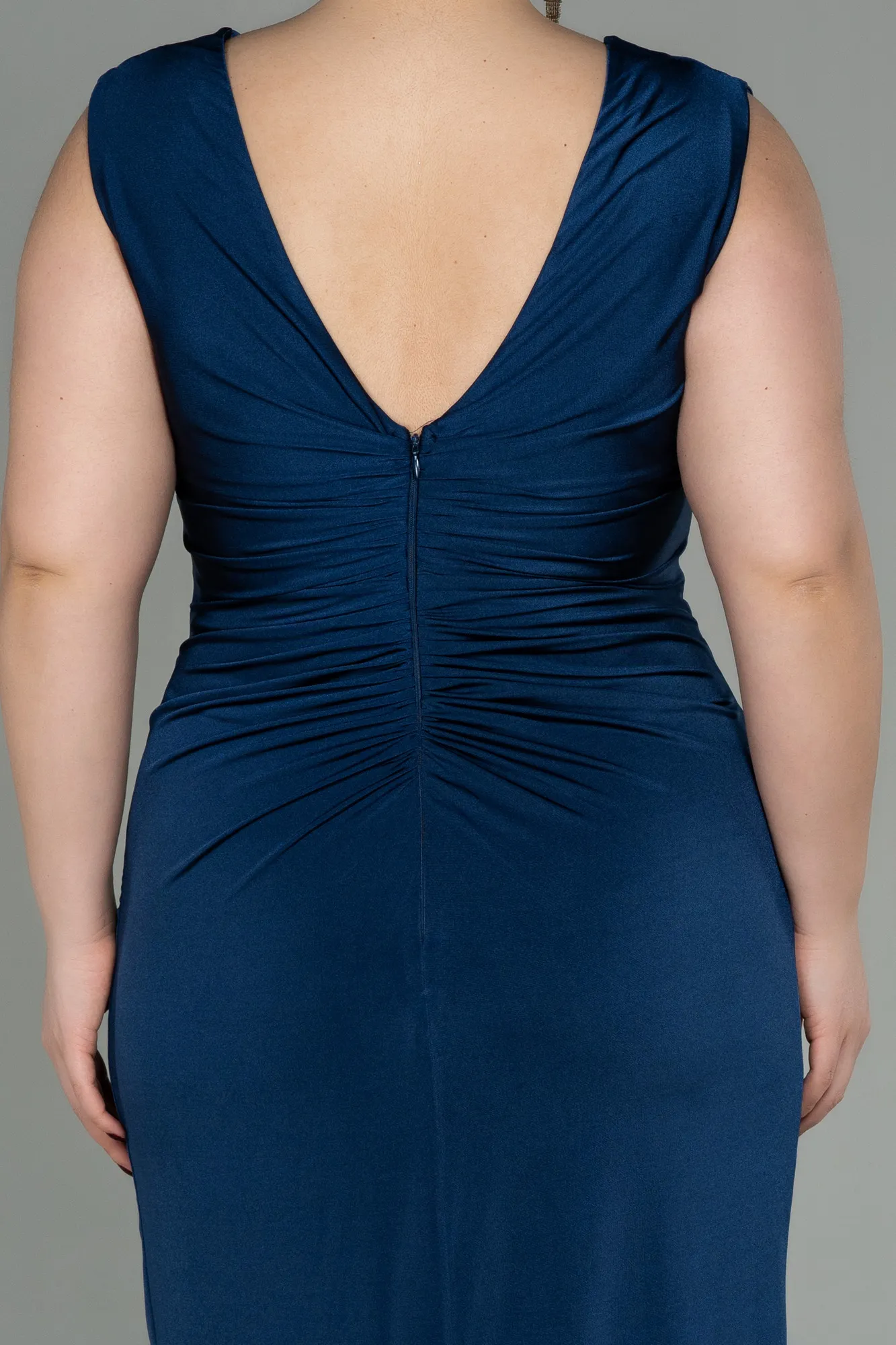 Navy Blue-Long Plus Size Evening Dress ABU2974