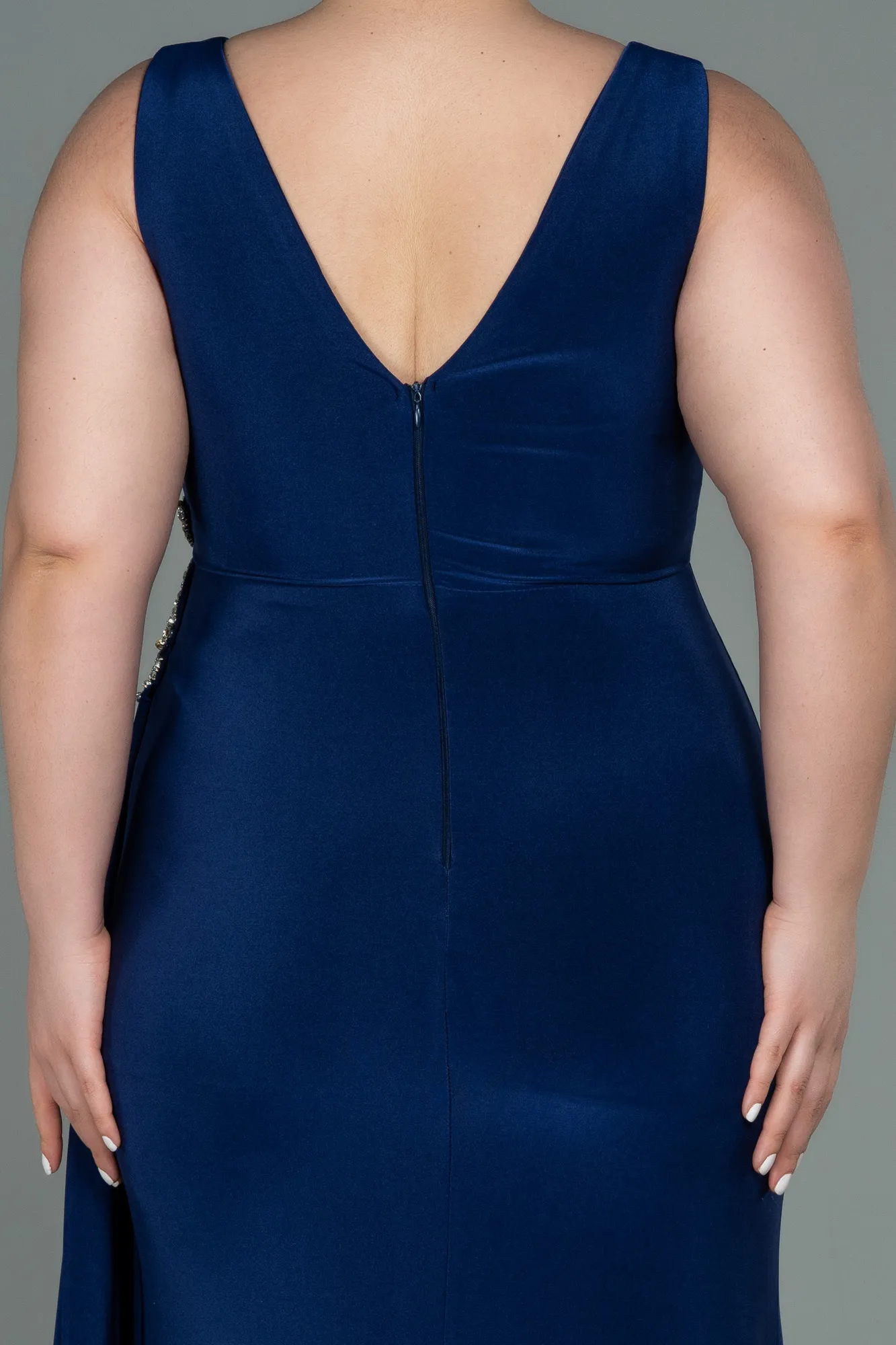 Navy Blue-Long Plus Size Evening Dress ABU3122