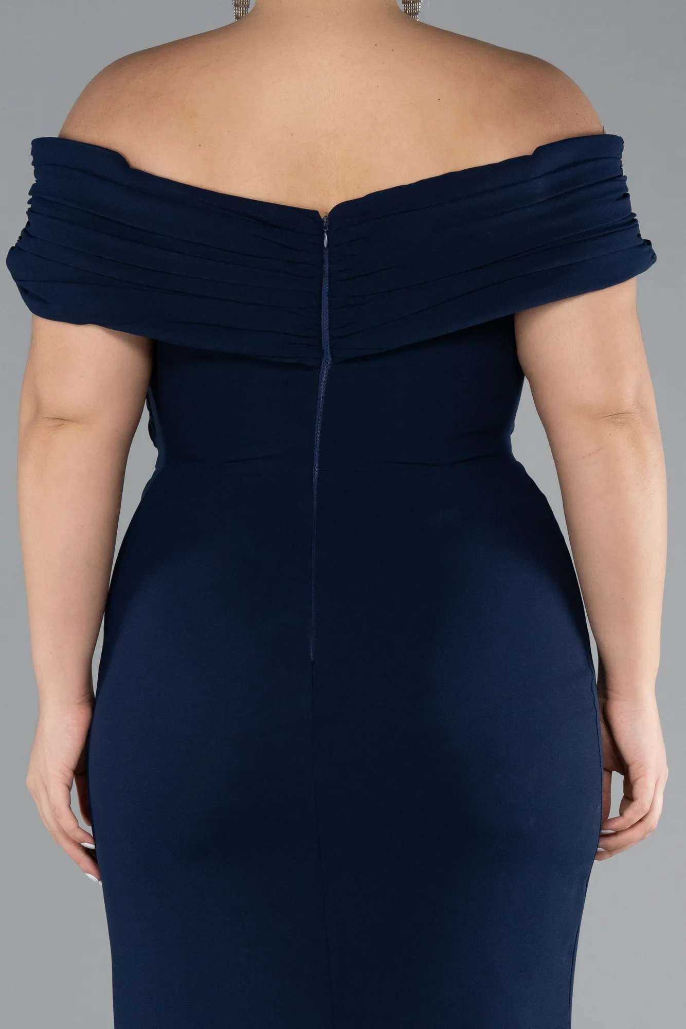 Navy Blue-Long Plus Size Evening Dress ABU3172