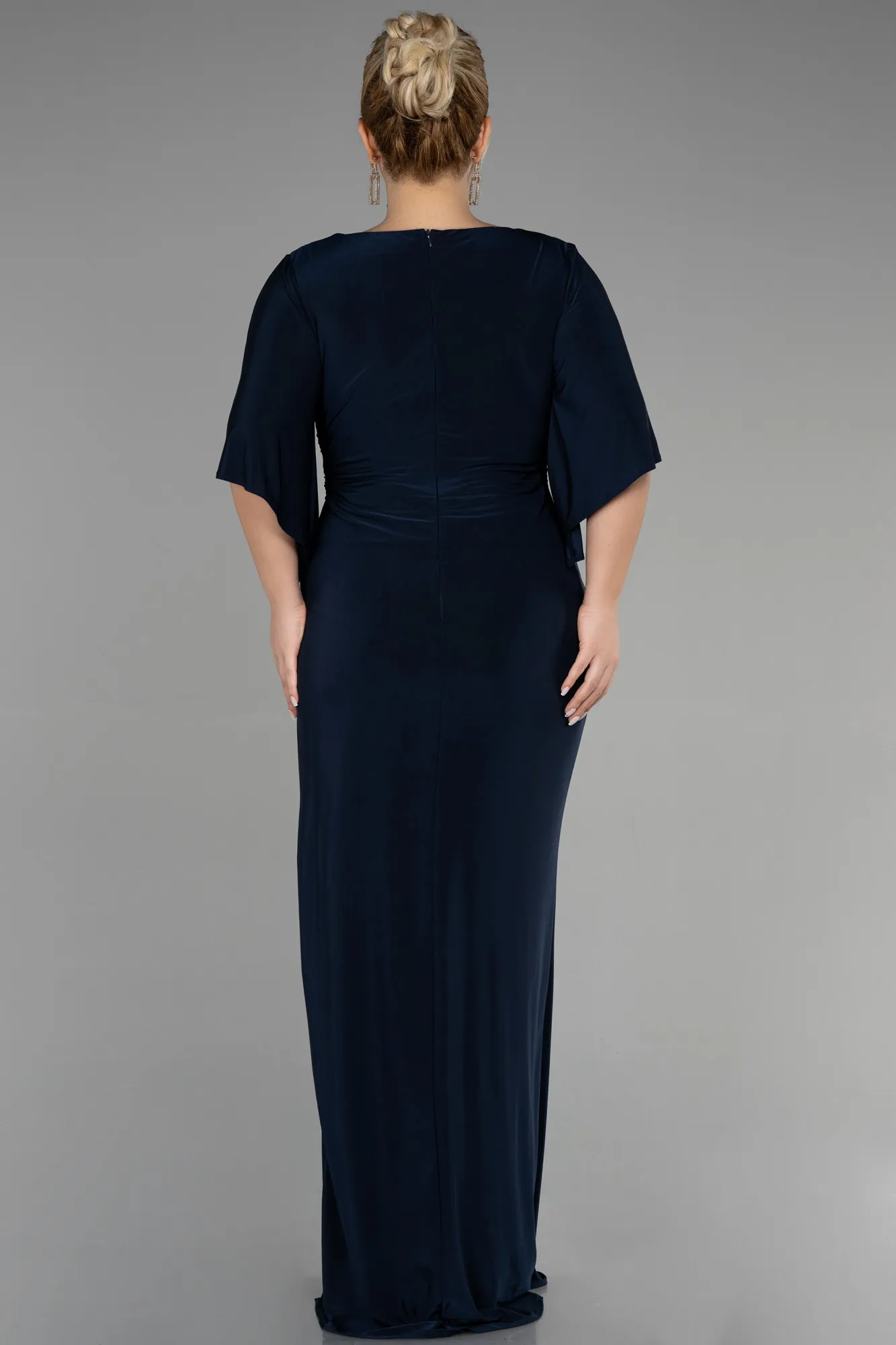 Navy Blue-Long Plus Size Evening Dress ABU3470