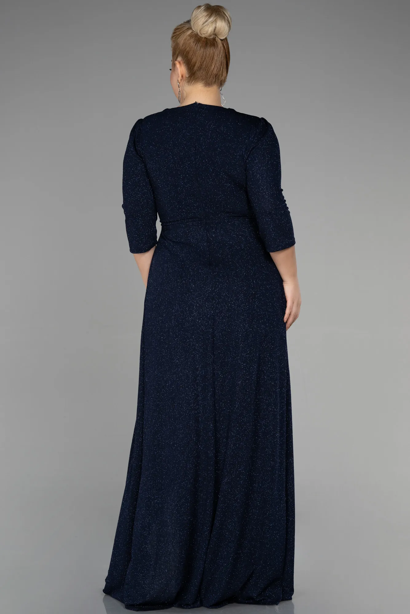 Navy Blue-Long Plus Size Evening Dress ABU3504