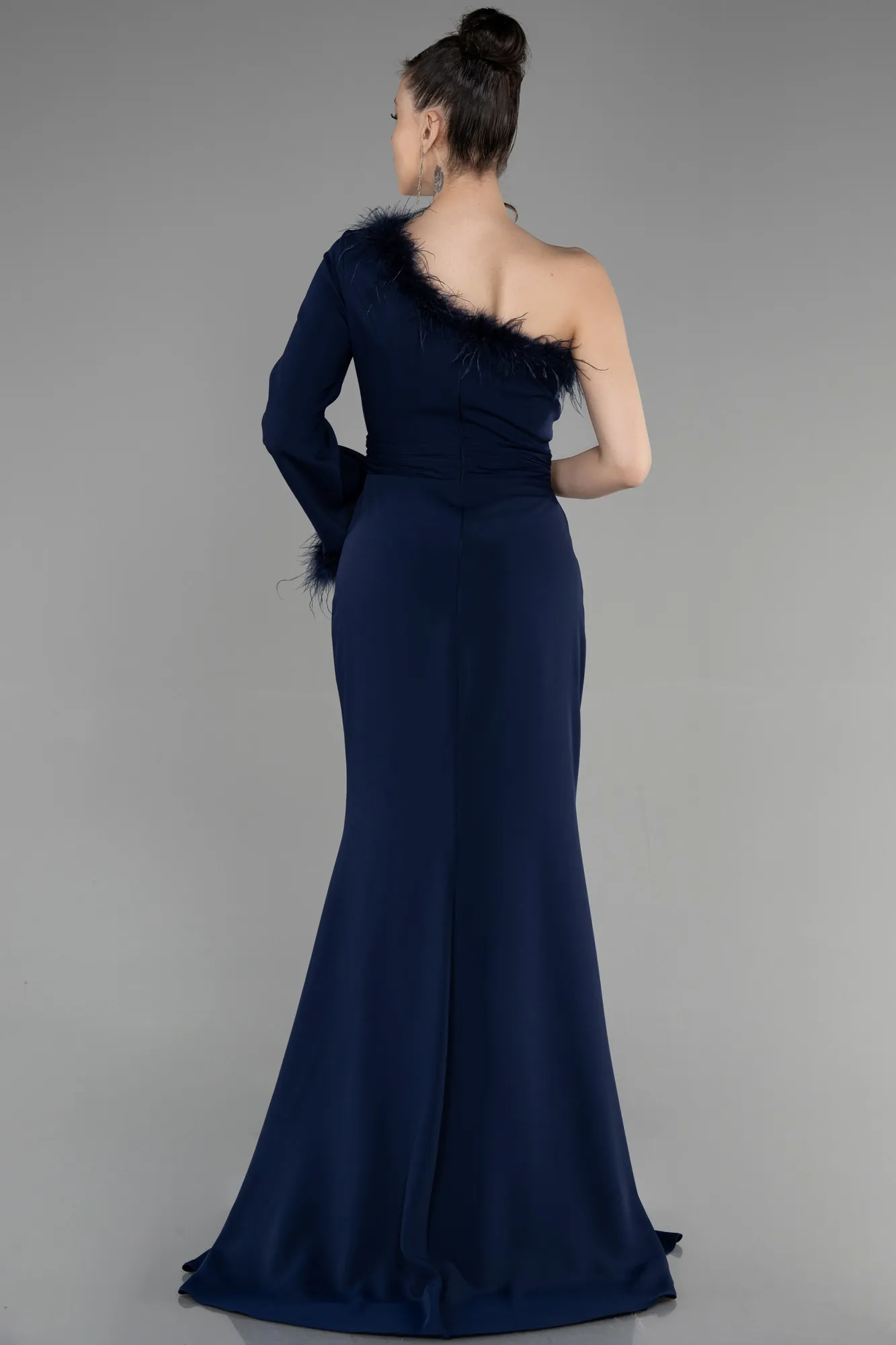 Navy Blue-Long Plus Size Evening Dress ABU3518