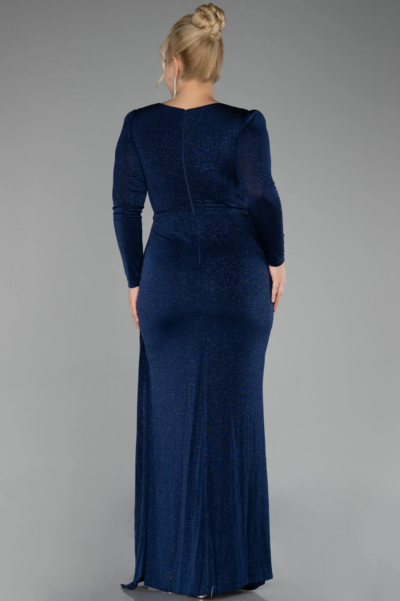 Navy Blue-Long Plus Size Evening Dress ABU3544