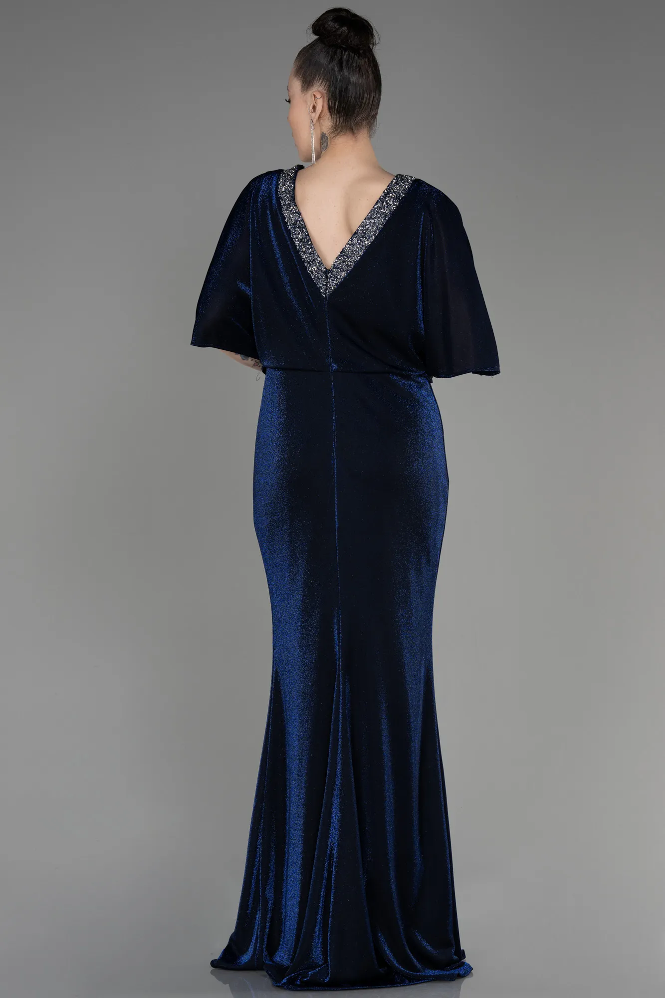 Navy Blue-Long Plus Size Evening Dress ABU3743